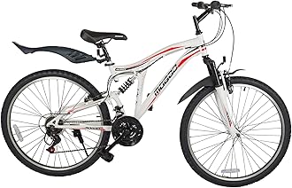 MogooJourney Dual Suspension Mountain Bike 24/26-Inch, 21 Gears Speed Drivetrain, Bicycle Adult, V Brakes, Full Suspension MTB, Cycle For Men & Women, 21-Gears