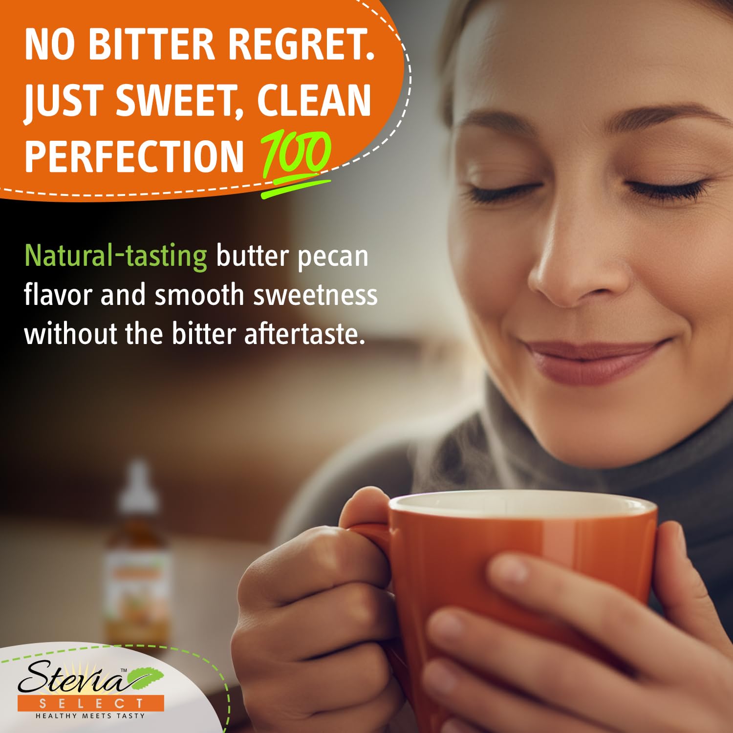Stevia Select Butter Pecan Flavored Liquid Stevia – Zero Calorie Coffee, Tea, Drink & Baking Sweetener, All-Natural, No Erythritol, Keto-Friendly Sugar Alternative, 300 Servings – 2 Oz