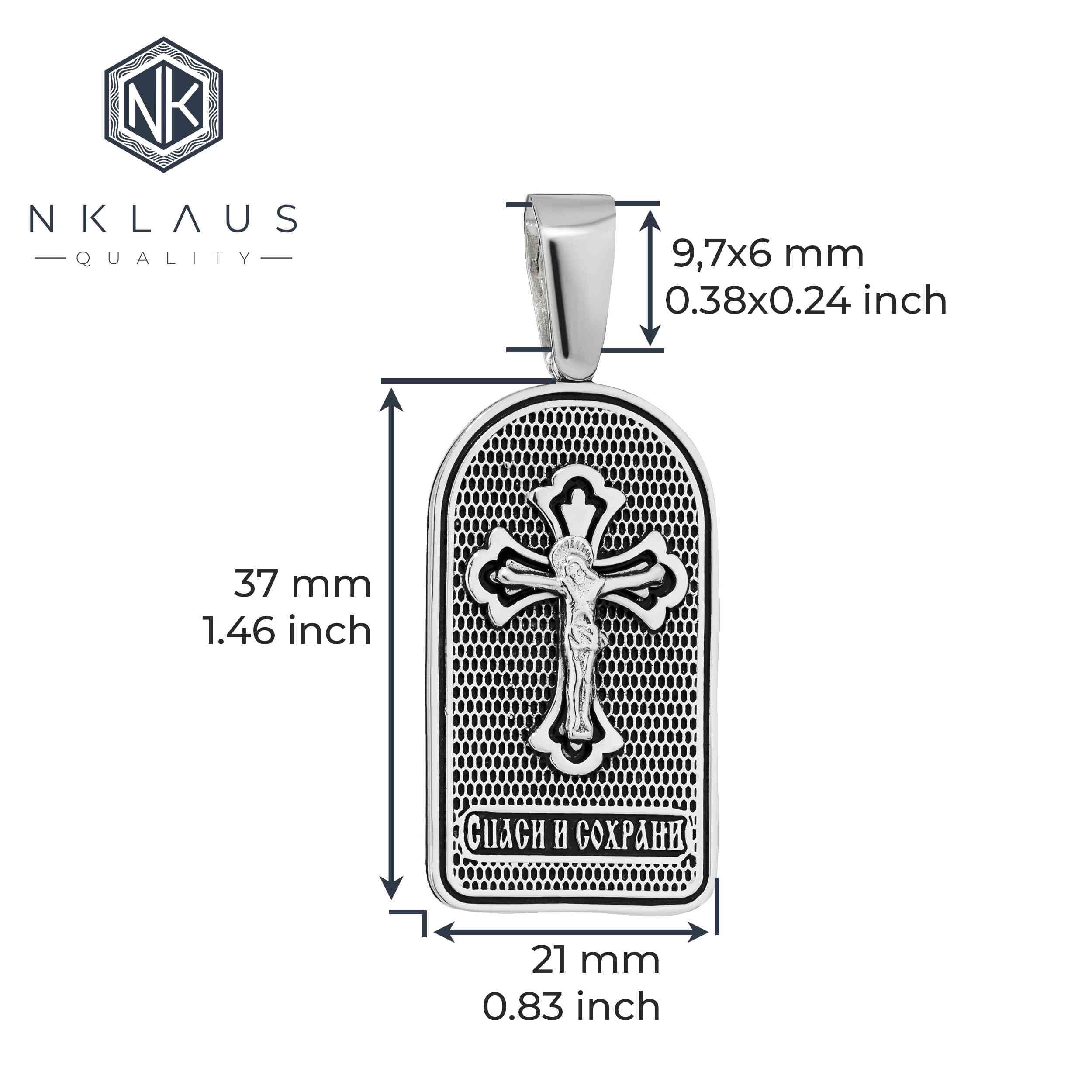 NKlaus Exquisiter Ikona zawieszka do łańcuszka srebro 925 krucyfiks 37 x 21 mm elegancja w szczegółach 15466, Srebro