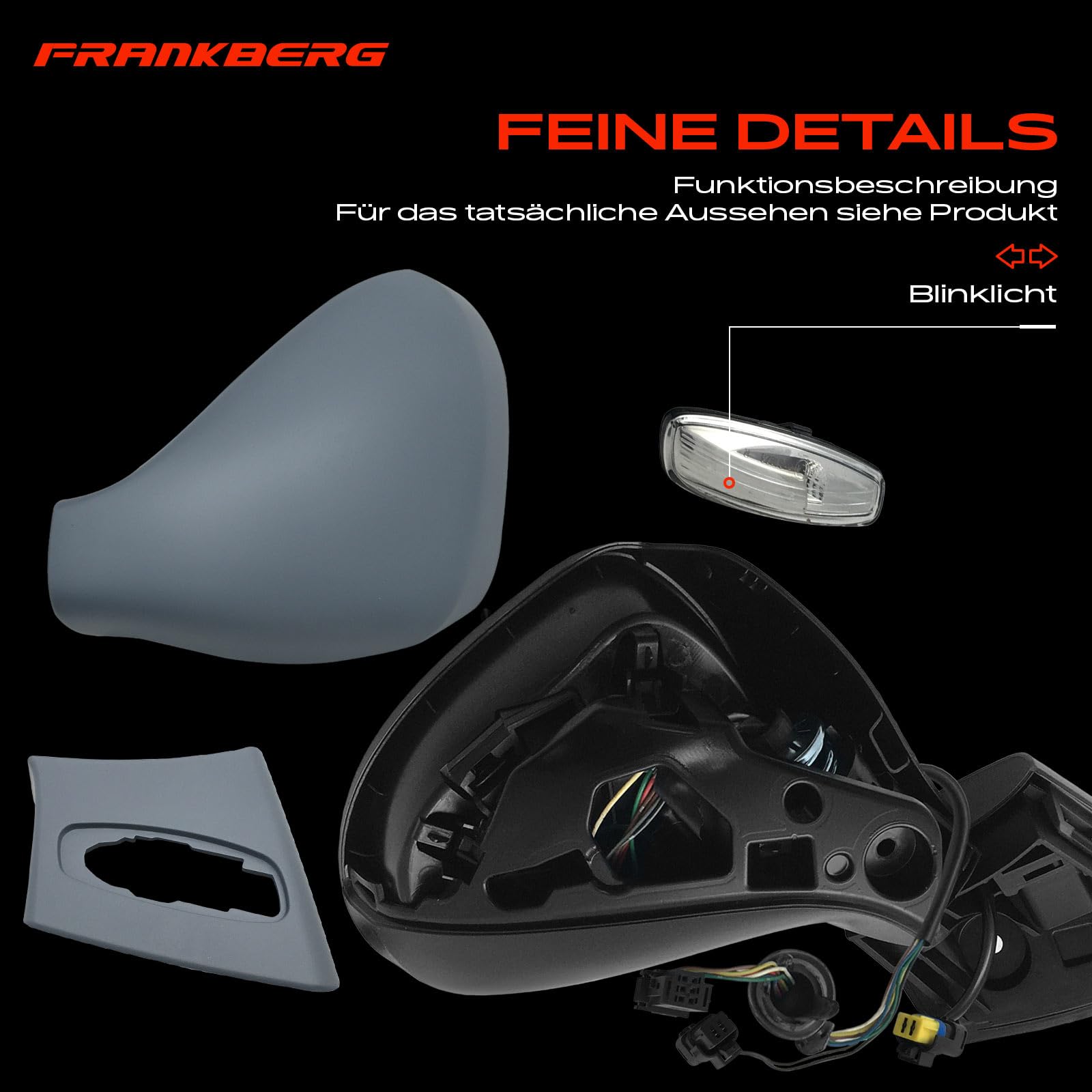 Frankberg 1x Specchietto retrovisore esterno destro elettrico 6+2 Poli