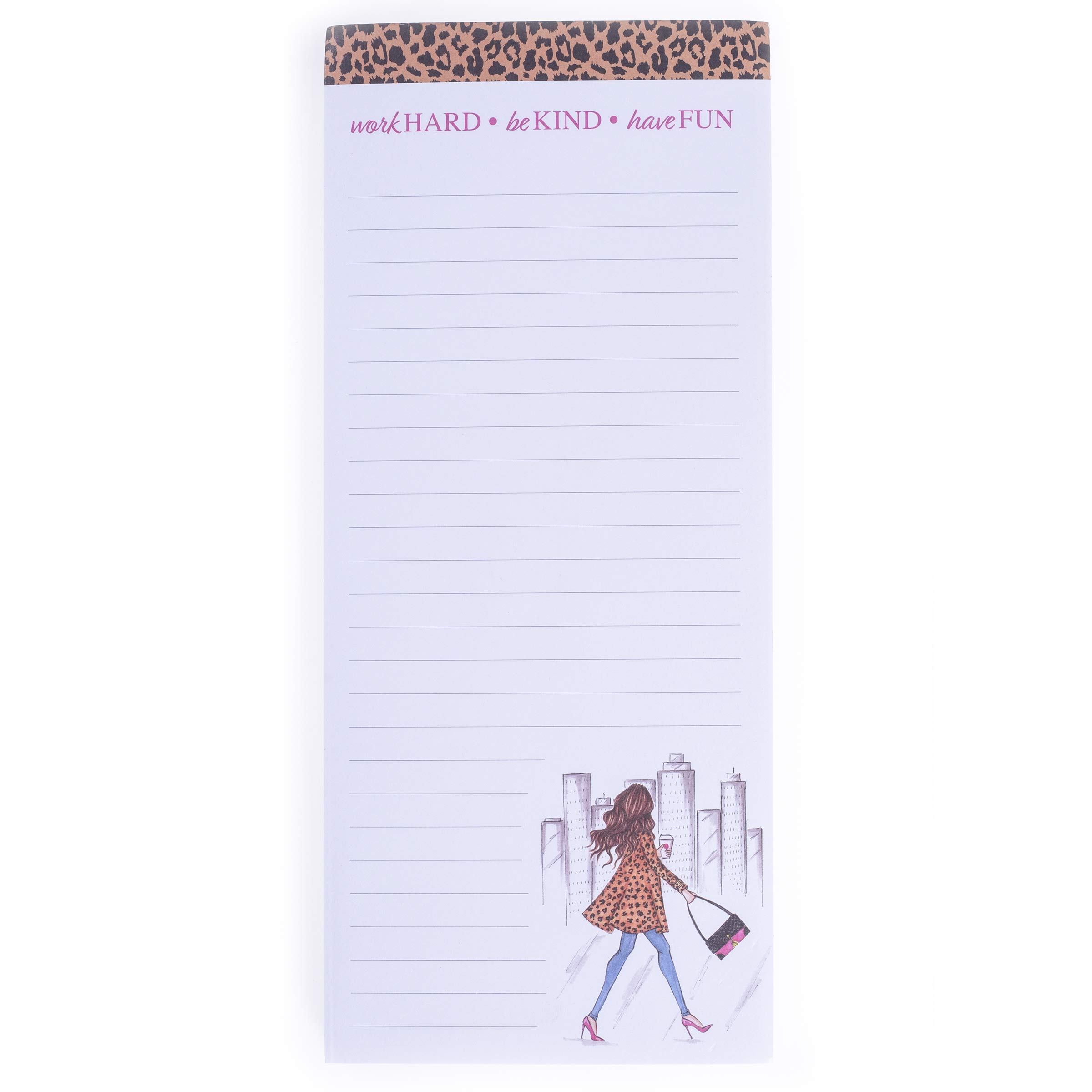 Graphique Magnetic Notepad - Leopard Fashion Girl Grocery and Shopping List - Fun Decorative to-Do List - Perfect House Warming Gifts - 100 Tear Off Sheets (4" x 9.25" x .5")
