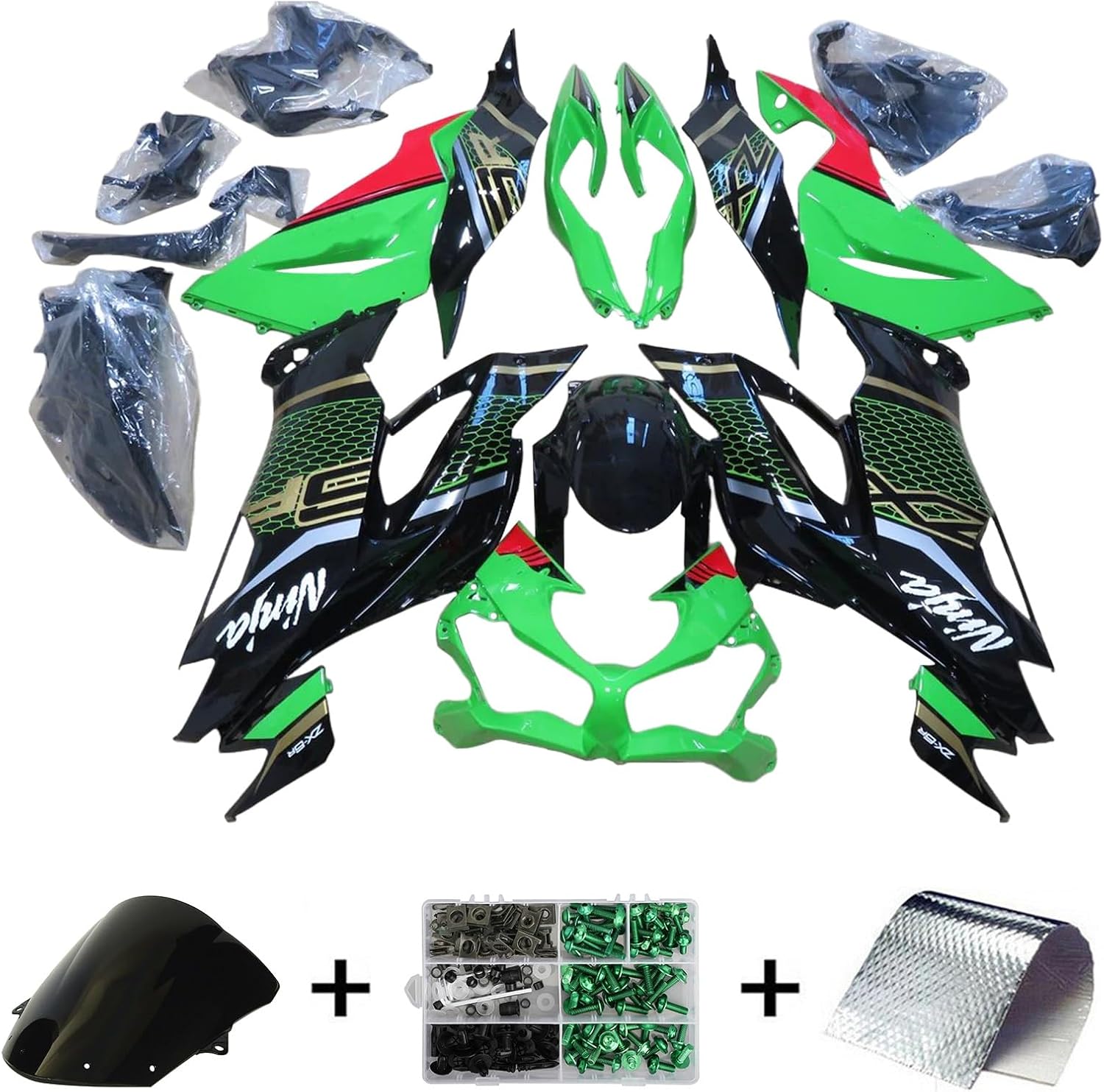 Bruce & Shark(ブルース・サメ) ZX6R カウル 適用ZX6R 2019-2023用 