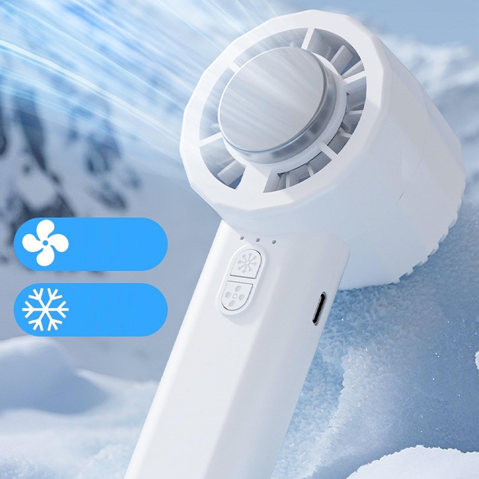 Ventilatore a Mano Raffrescante Soffiatore USB Ricaricabile A 3 Velocità
