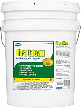Ultra Clean, 5 Gallons, Heavy-Duty Ultrasonic Machine Parts Cleaner, Non-Flammable, Corrosion Inhibitor, Rust Protection, Safe for Metal, Plastic & Glass 55-017