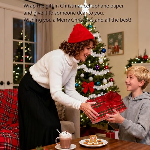 Miniatura 43 de CMFYHM Rollo de celofán transparente (34 pulgadas x 120 pies) de celofán de lunares dorados de 3 mil, rollo de papel de celofán para regalo, cestas