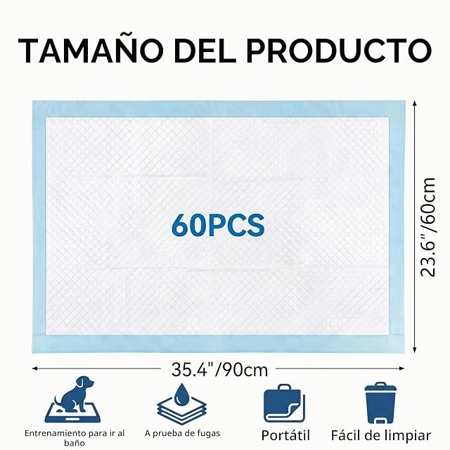 Foto 2 de 7 de 60 Empapadores Perros 60x90cm: Almohadillas Adiestramiento
