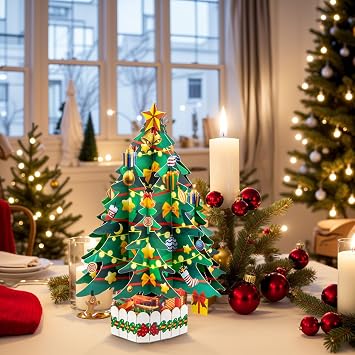 Christmas Tree Pop Up Card Christmas Tree Card 3D Popup Christmas Cards with Envelope.