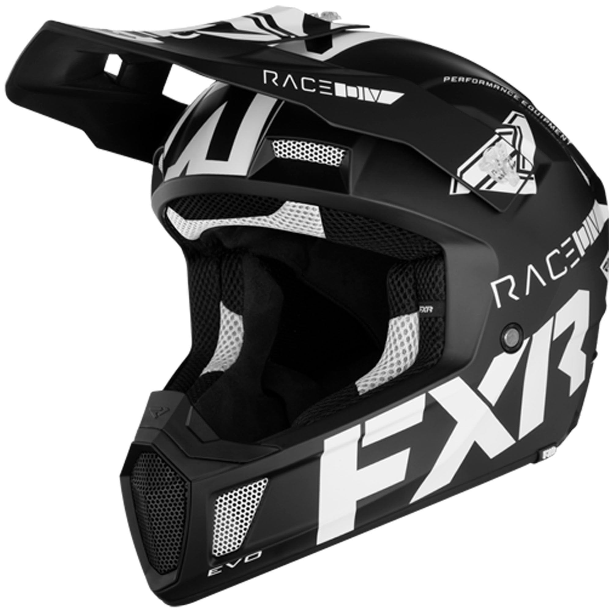 FXRClutch Evo Helmet Lightweight Vented Quick Release Optional Winter Kit White - FMVSS 218