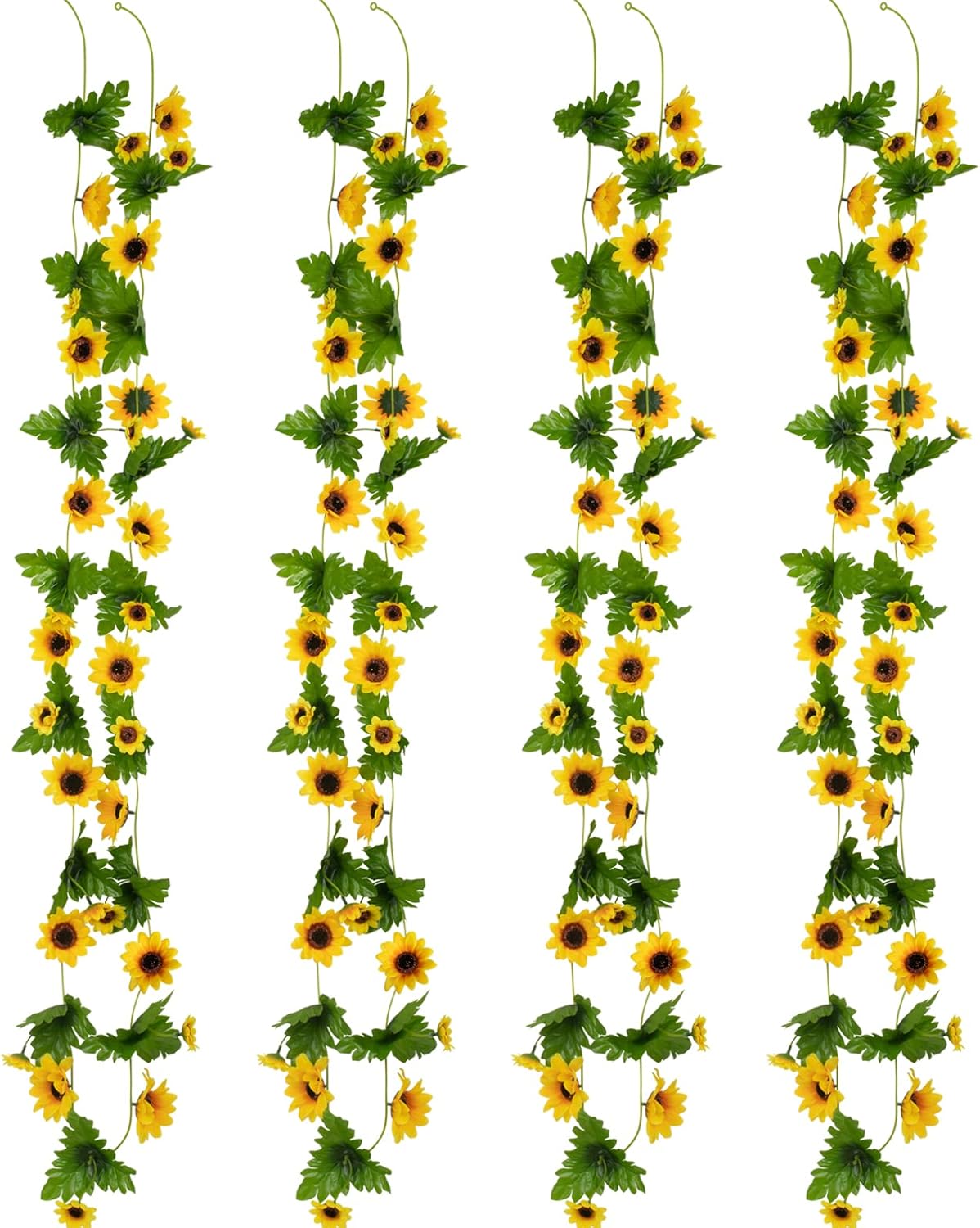 VIHOGFINT 4Pcs 35.44FT Artificial Sunflower Garlands Decor Extra Long Faux Silk
