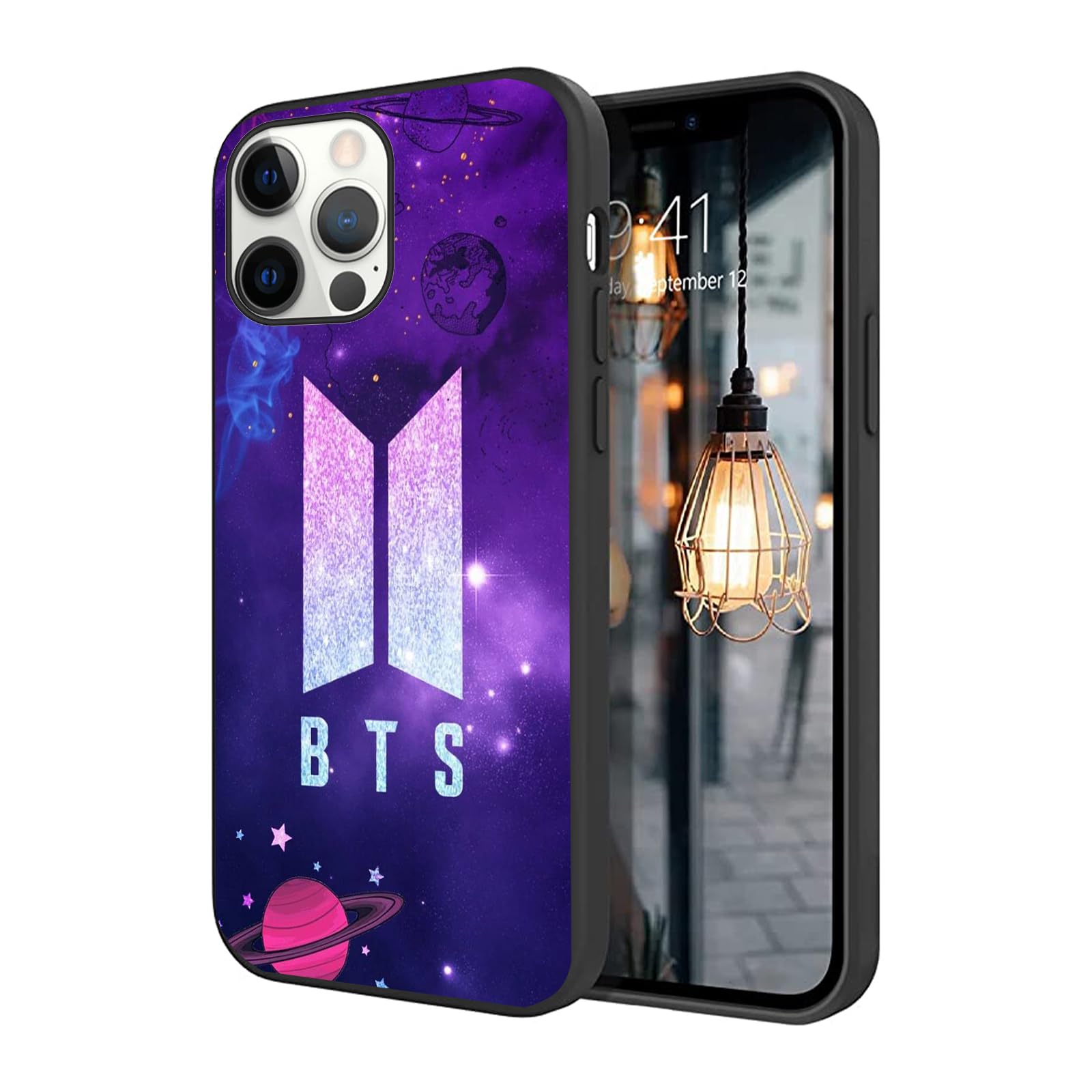 WWDIYHOUSE Compatible for iPhone 12 iPhone 12 Pro Case, Cool Unique Design Soft TPU Shockproof Case for Men/Women/Girl/Boy(Fashion-BTS-9)