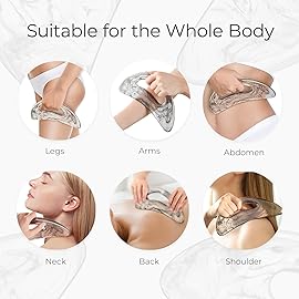 Scienlodic Gua Sha Massage Tool with Handle (Resin) Larger Guasha Body Scraping Tool for Back Legs Neck Massage, Lymphatic Drainage, Cellulite Remove - Large Black