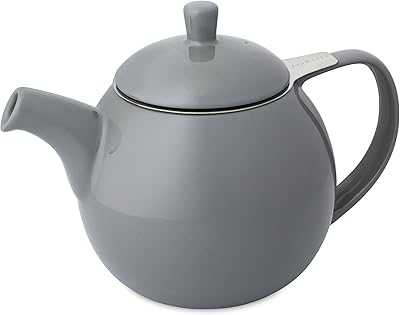 FORLIFE Curve Teapot with Infuser, 24-Ounce, Gray