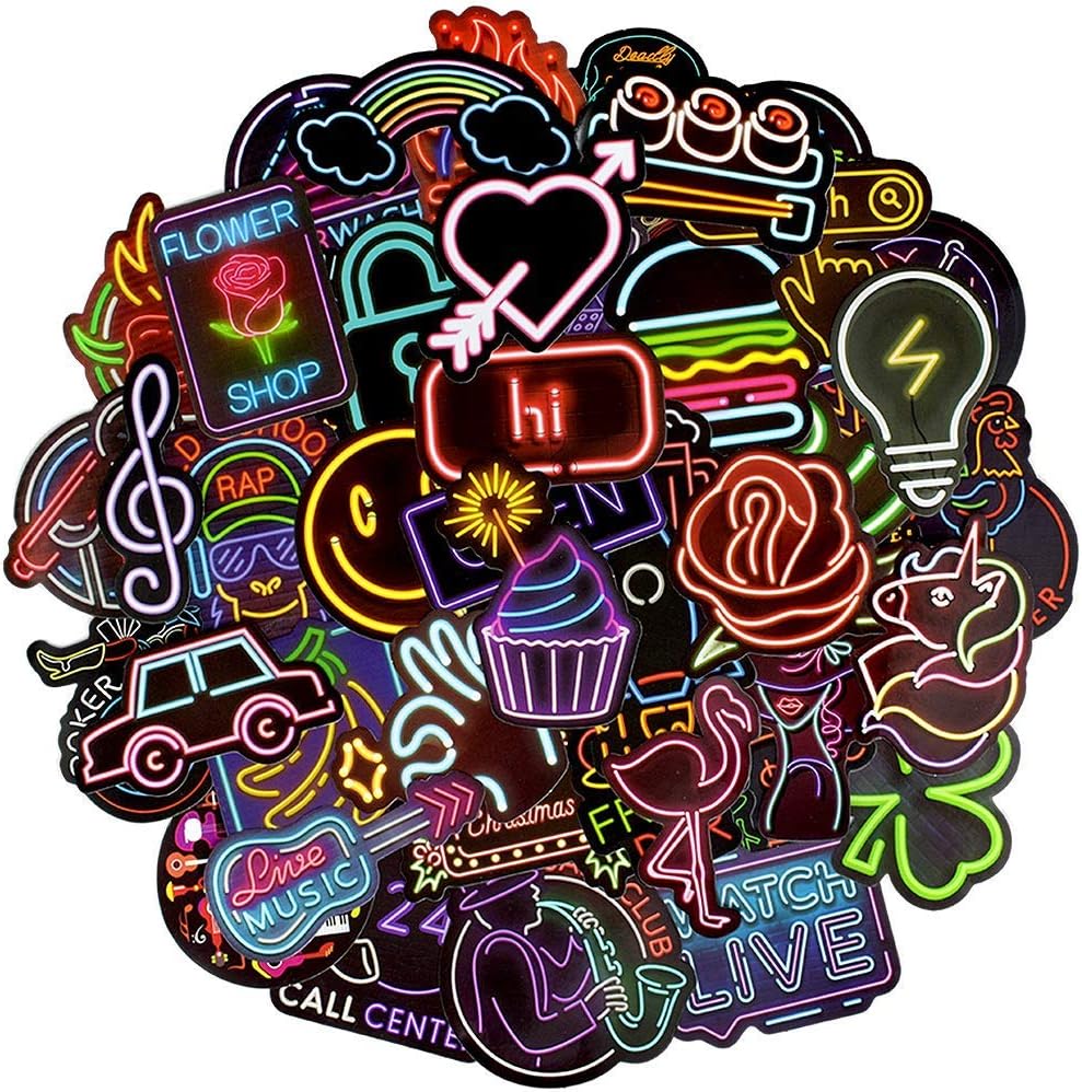 Stickers Pack [50-Pcs], Stickers for Kids Vinyls Stickers for Laptop, Skateboard, Luggage, Water Bottles, Guitar, Waterproof Vsco Stickers Decals, Gifts for Teens Adults