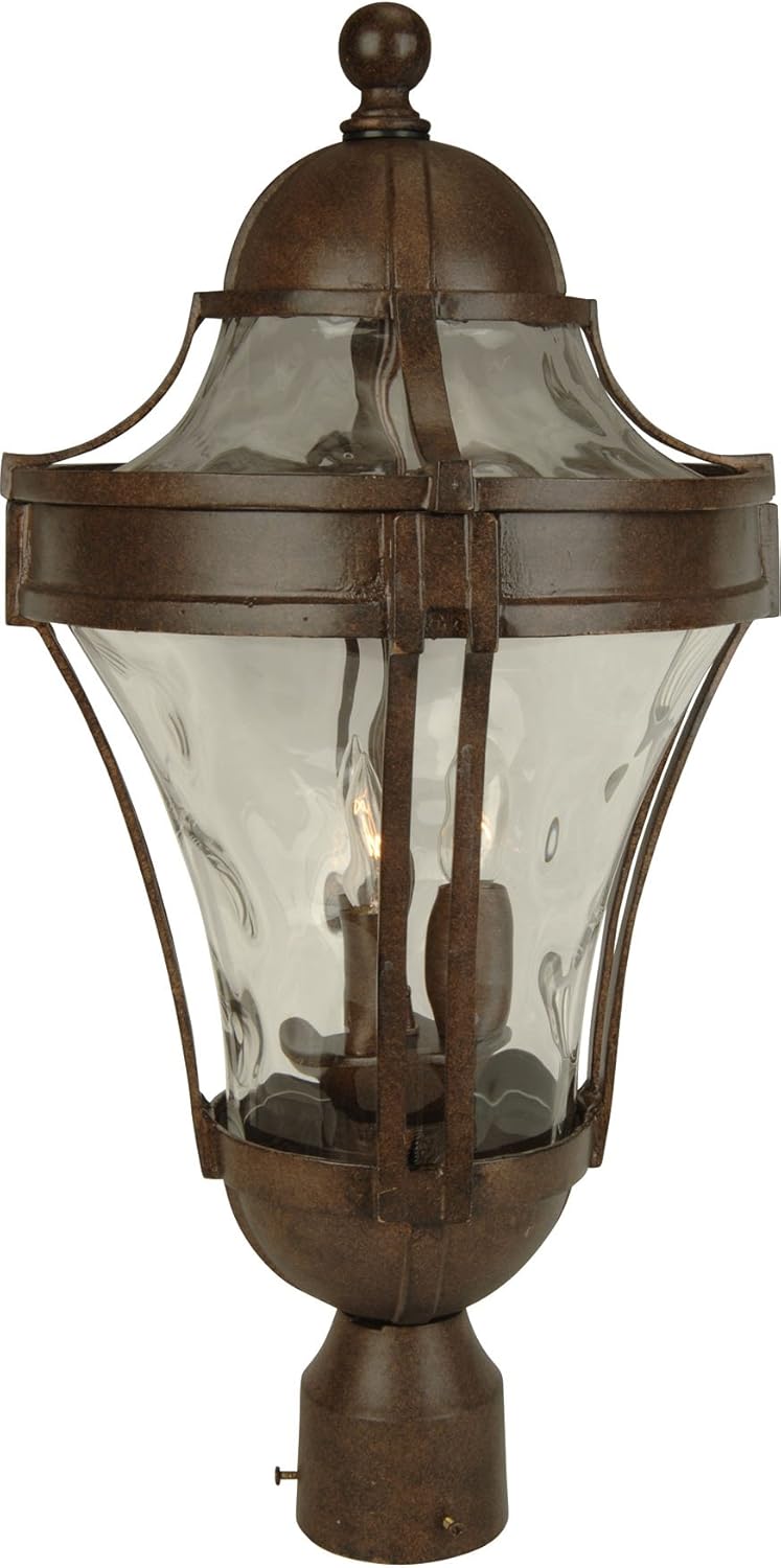 Craftmade Z4225-AG Parish Outdoor Pier Mount Post Lighting, 3-Light, 180 Watts, Aged Bronze Textured (11" W x 23" H)