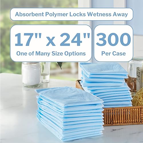 Miniatura 2 de McKesson Almohadillas desechables para cama de 17" x 24" Cantidad de 300, absorción ligera, Chux clásico para incontinencia para adultos, ancianos y