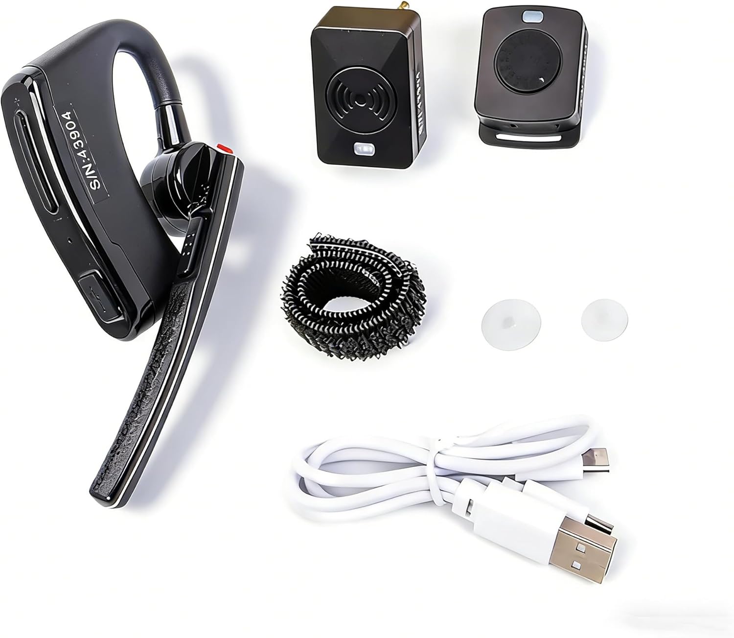 Wireless Bluetooth Walkie Talkie Headset Earpiece Microphone PTT Two Way Radio (M Plug(One Set))