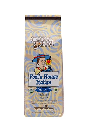 Coffee Fools Organic Fair Trade House Italian Whole Bean