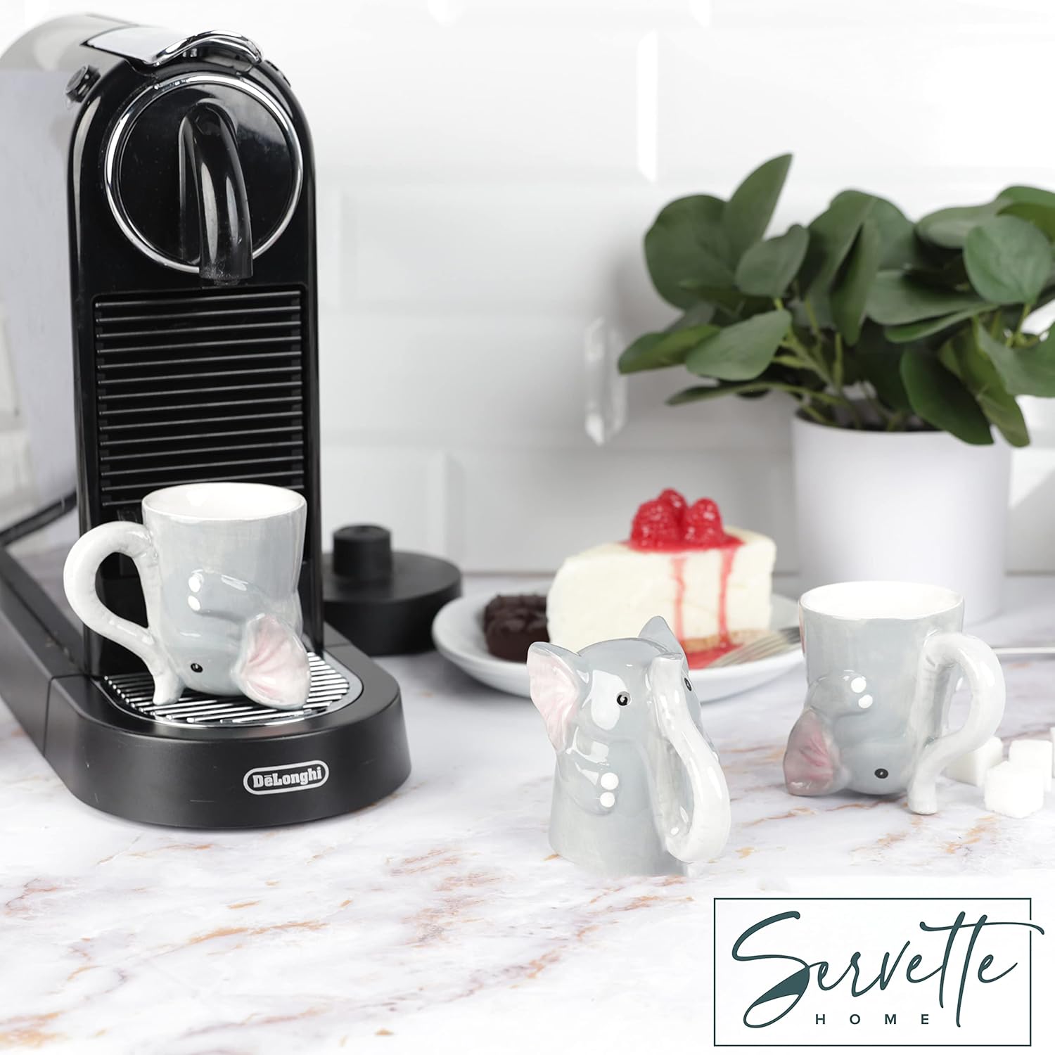 Servette Home Cute Upside Down Espresso Mini Coffee Mug Set of 3 - Assorted