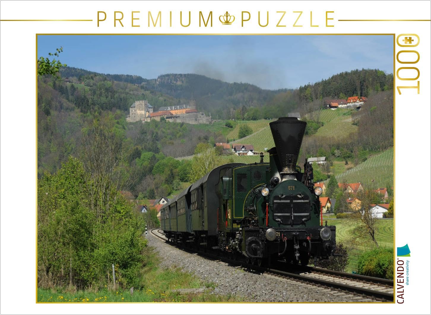 CALVENDO Puzzle La Locomotive à Vapeur 671 sur la Leibenfelder Höhe à Deutschlandsberg. 1000 Pieces 64 x 48 cm from HP
