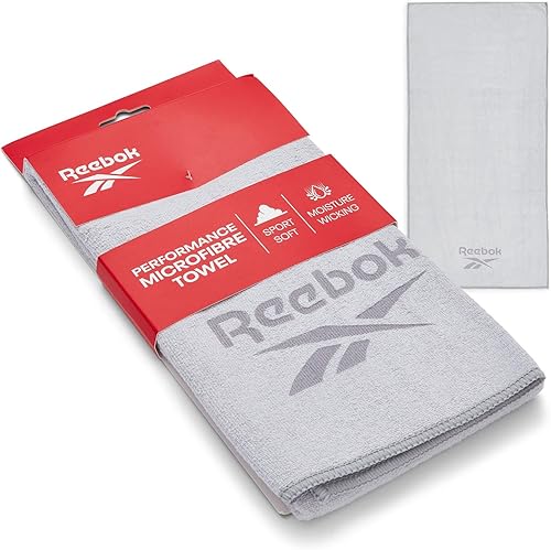 Reebok Dublin Microfibre Gym Towel, Quick Dry, Moisture Wicking, Lightweight and Absorbent, Sports Towel for Workout, Home Gym, Travel and Fitness, 40 x 80 cm, Colour