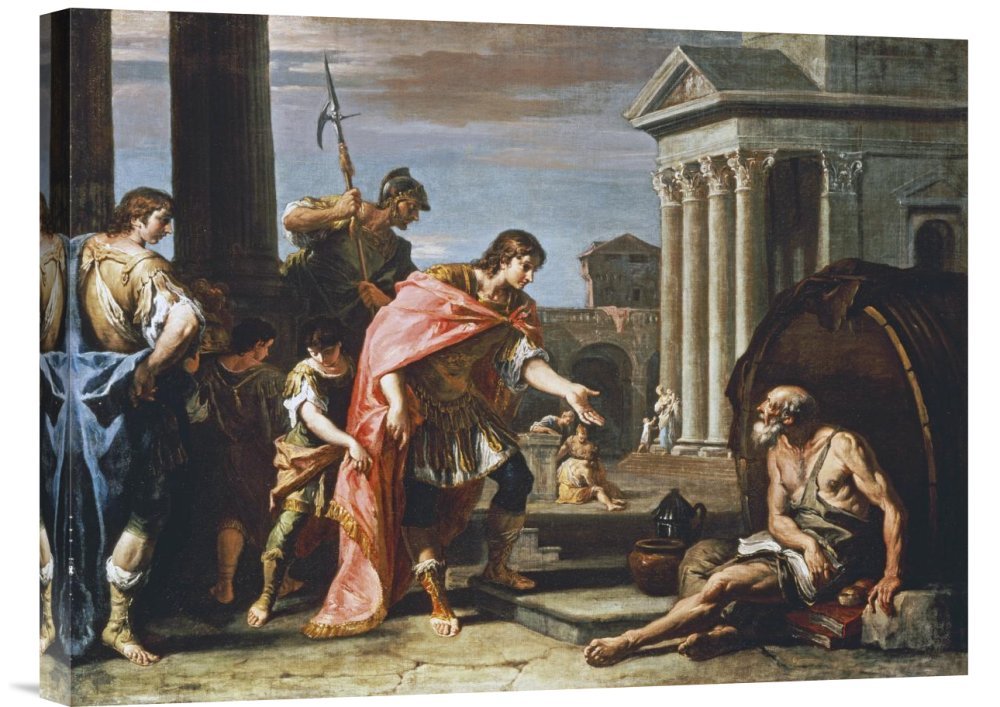 Global Gallery Budget GCS-265460-22-142 Sebastiano Ricci Alexander and Diogenes Gallery Wrap Giclee on Canvas Print Wall Art