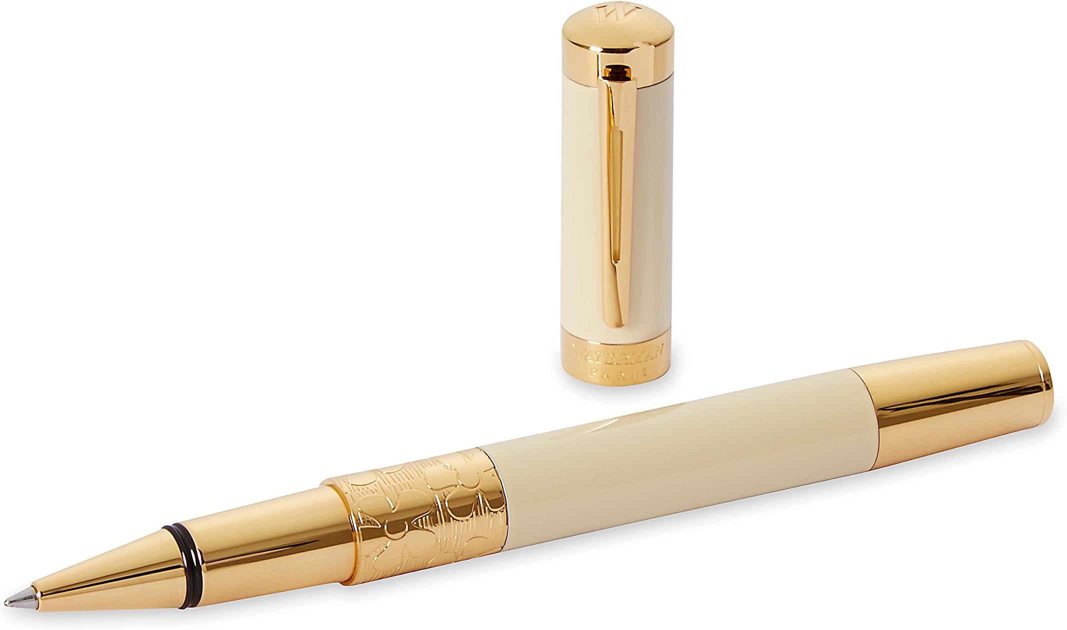 Waterman Elegance Ivory and Gold, Rollerball Pen with Fine Black refill (S0891370)