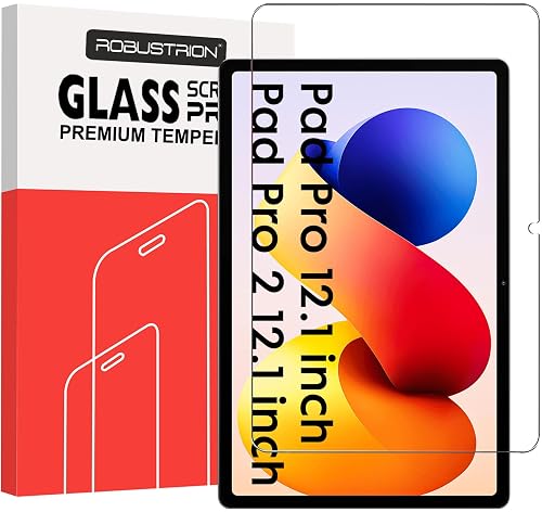Robustrion Tempered Glass for Redmi Pad 2 Pro 12.1 inch [2026] / Redmi Pad Pro 12.1 inch [2024] Tablet Full Screen Protector Guard - 1 Pack