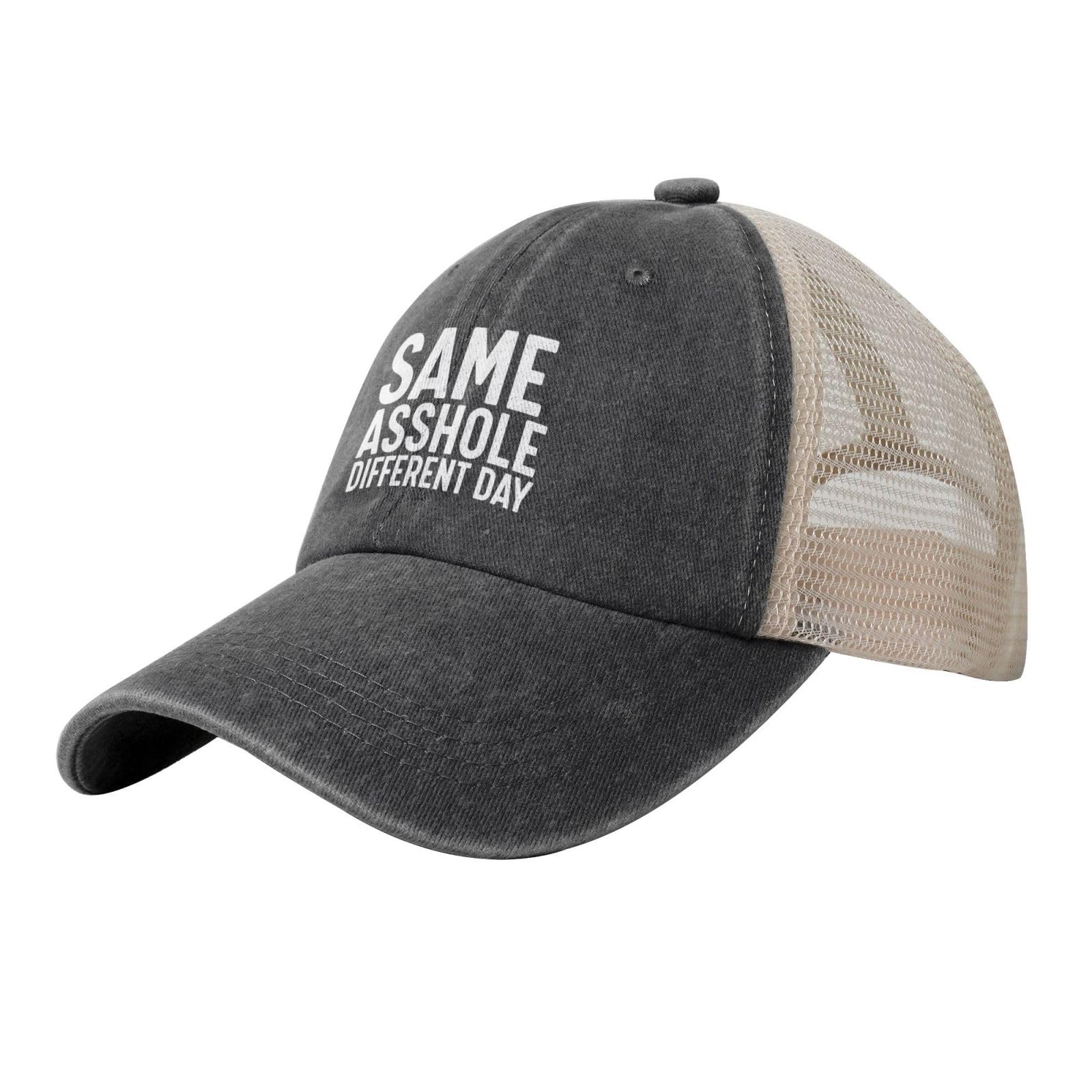 Nlwqekv Unisex Black Same Asshole Different Day Hat Women Funny Dad Hat Funny Birthday Gifts For Men