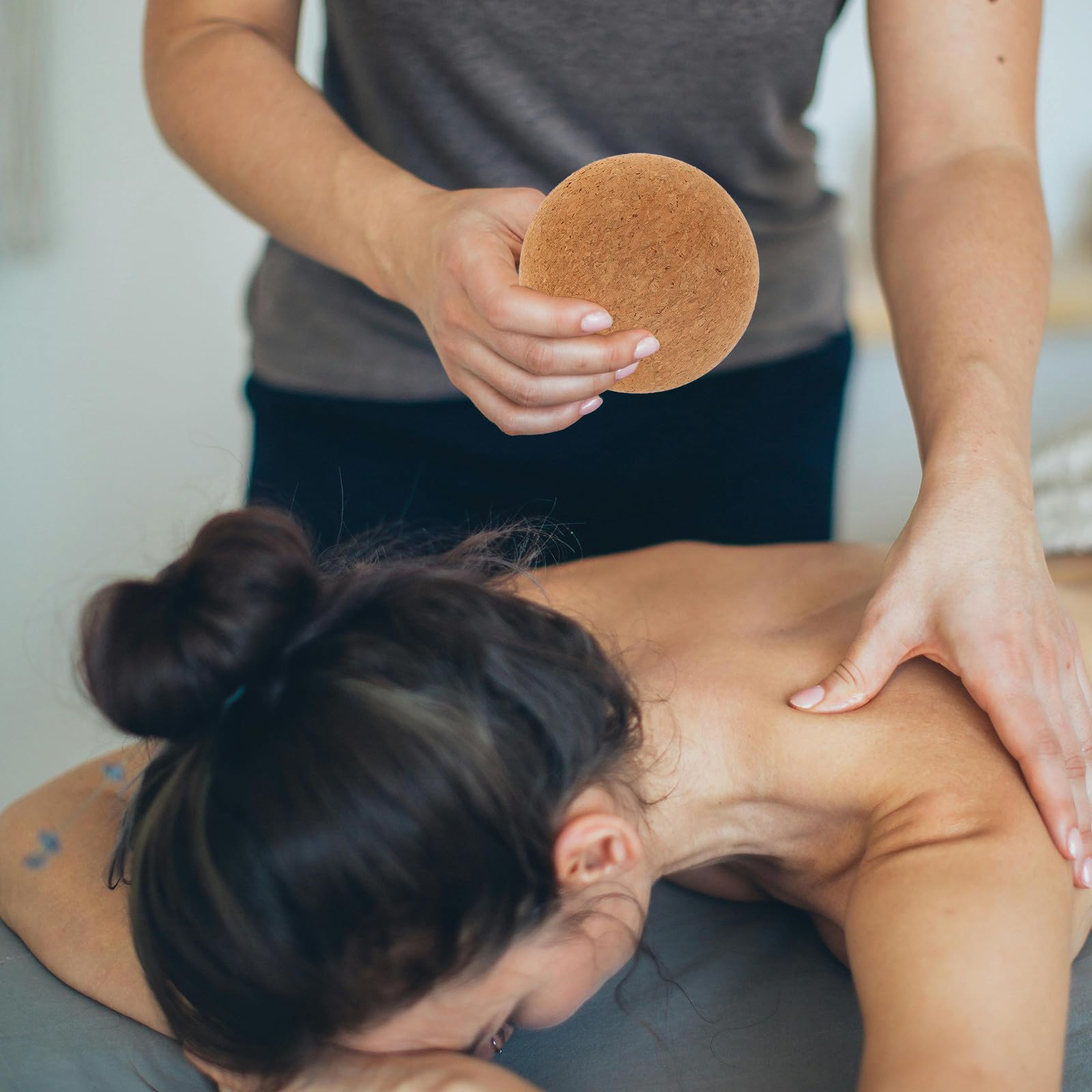 GLEAVI Ideales para Masaje Profundo de Masaje y Pilates 2 Balones de Corcho para Yoga Ligeras y Resistentes en Piernas y Pies en Casa