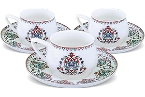Nakkas Turkish Coffee Cup, Karaca Coffee Espresso Cups 3 oz Set of 12