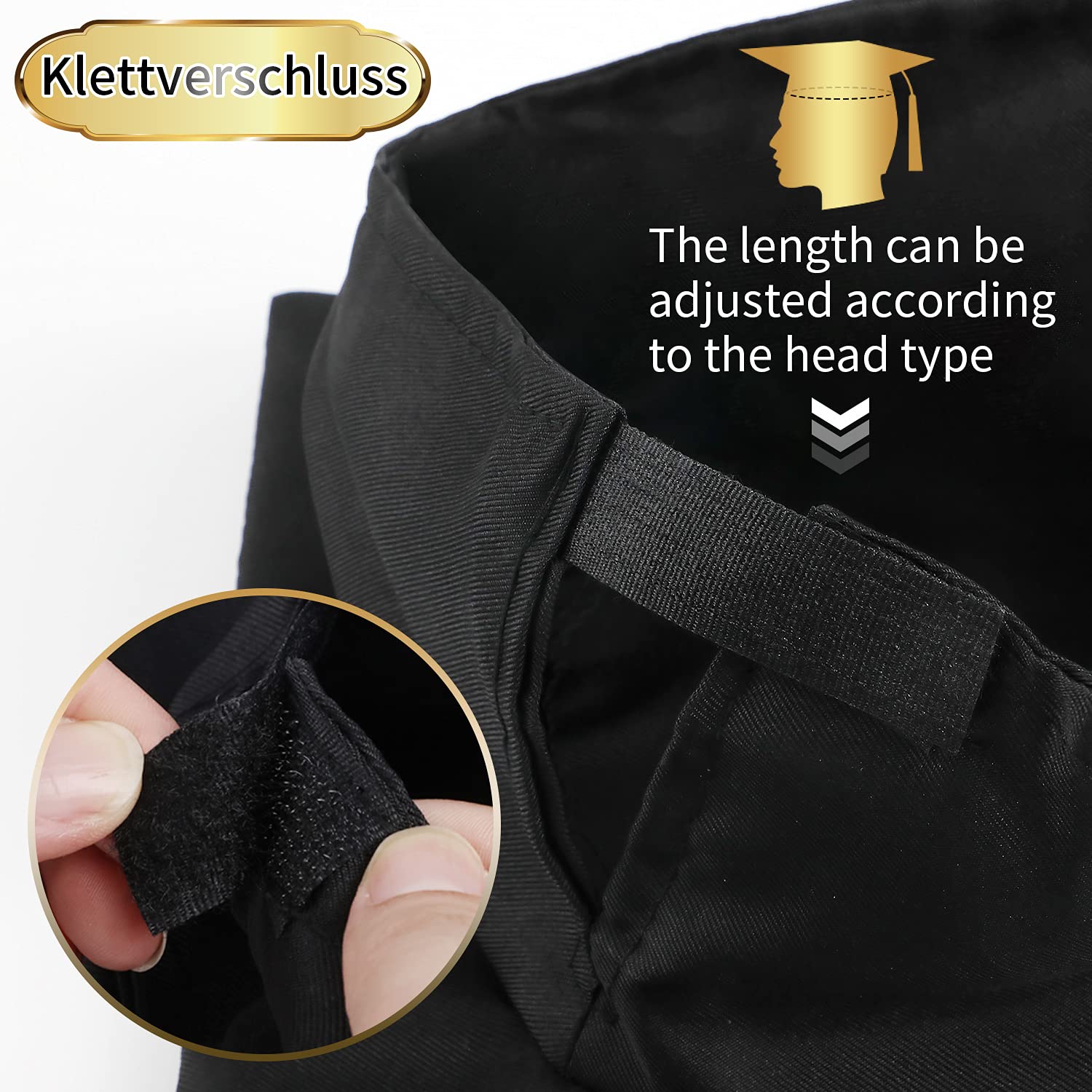 KEELYY Sombrero de Graduación, Birrete graduacion Adulto, Sombrero de Graduación Ajustable para Celebrar Graduación, 4 Colores - Negro