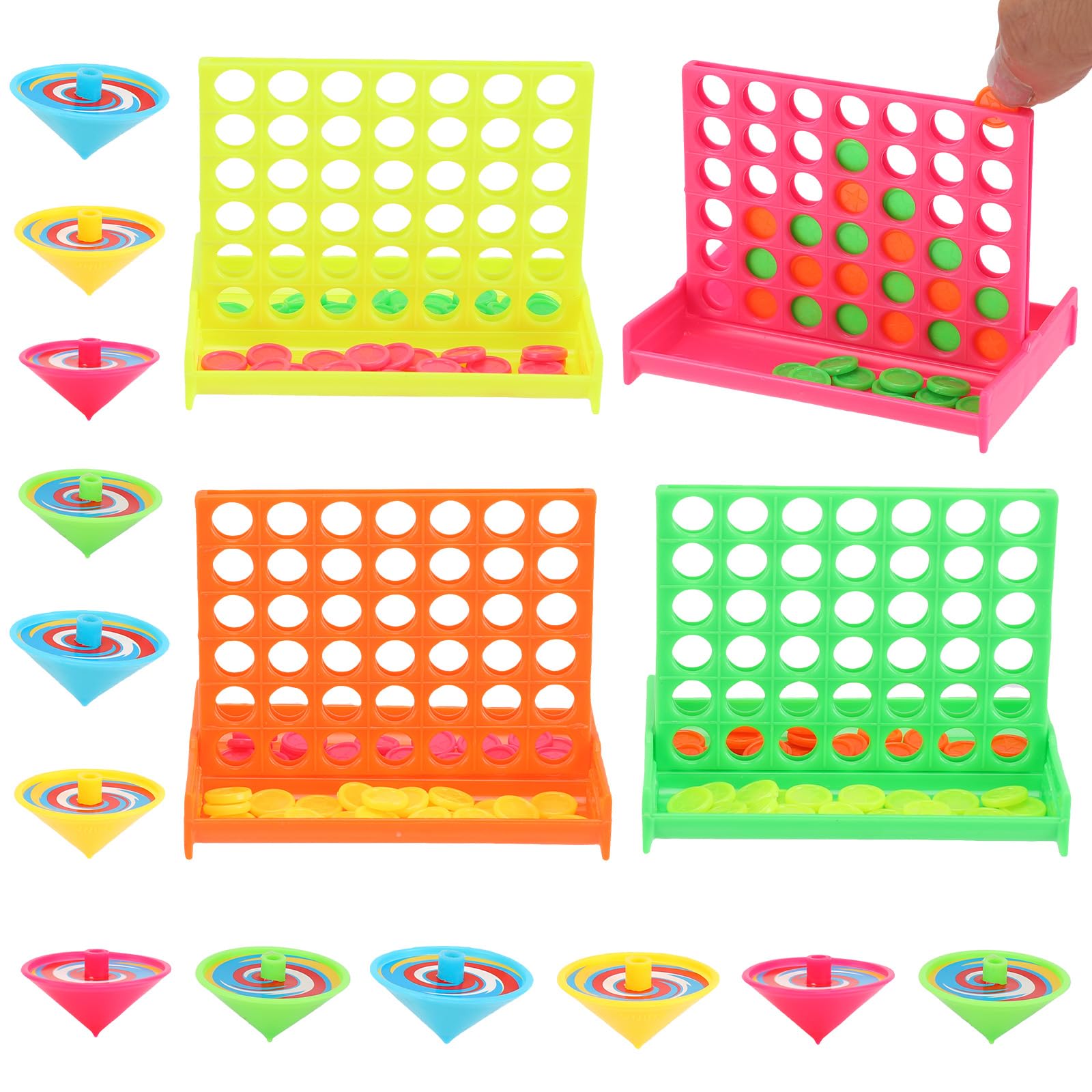 24PCS Conecta 4 Mini Juego de Mesa 4 en Raya Cuatro en Raya Niños Lembranças Aniversario Infantil Detalles Cumpleaños Regalo + 12 Peonza Comunion Fiesta Colegio Relleno Piñatas Regalitos Invitados