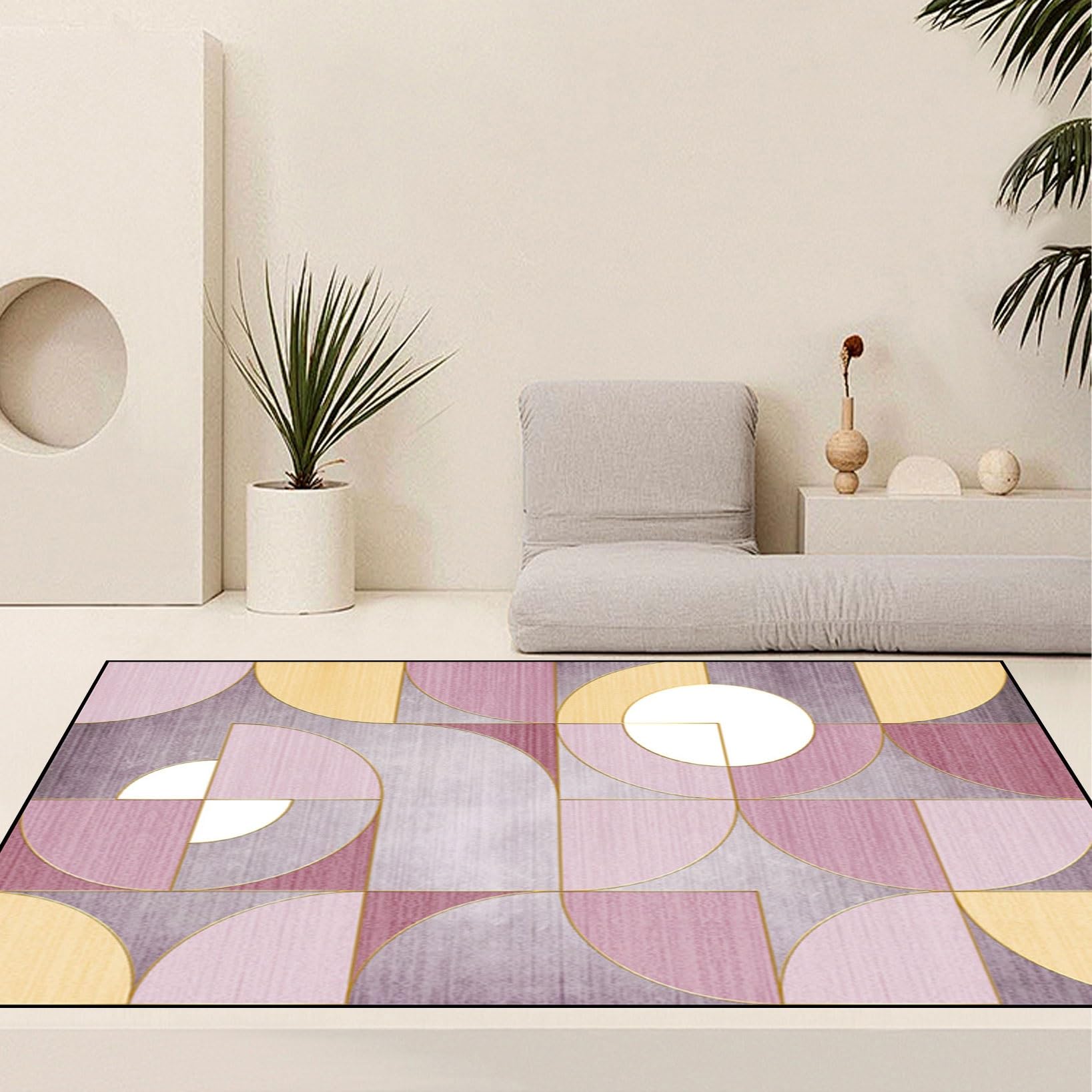 Teppich Läufer Flur 60 x 270 cm rutschfest Waschbar Läufer Matte, Korridor Teppichmatten mit Gelrücken, Modern Design, Pflegeleicht für Eingang, Esszimmer, G