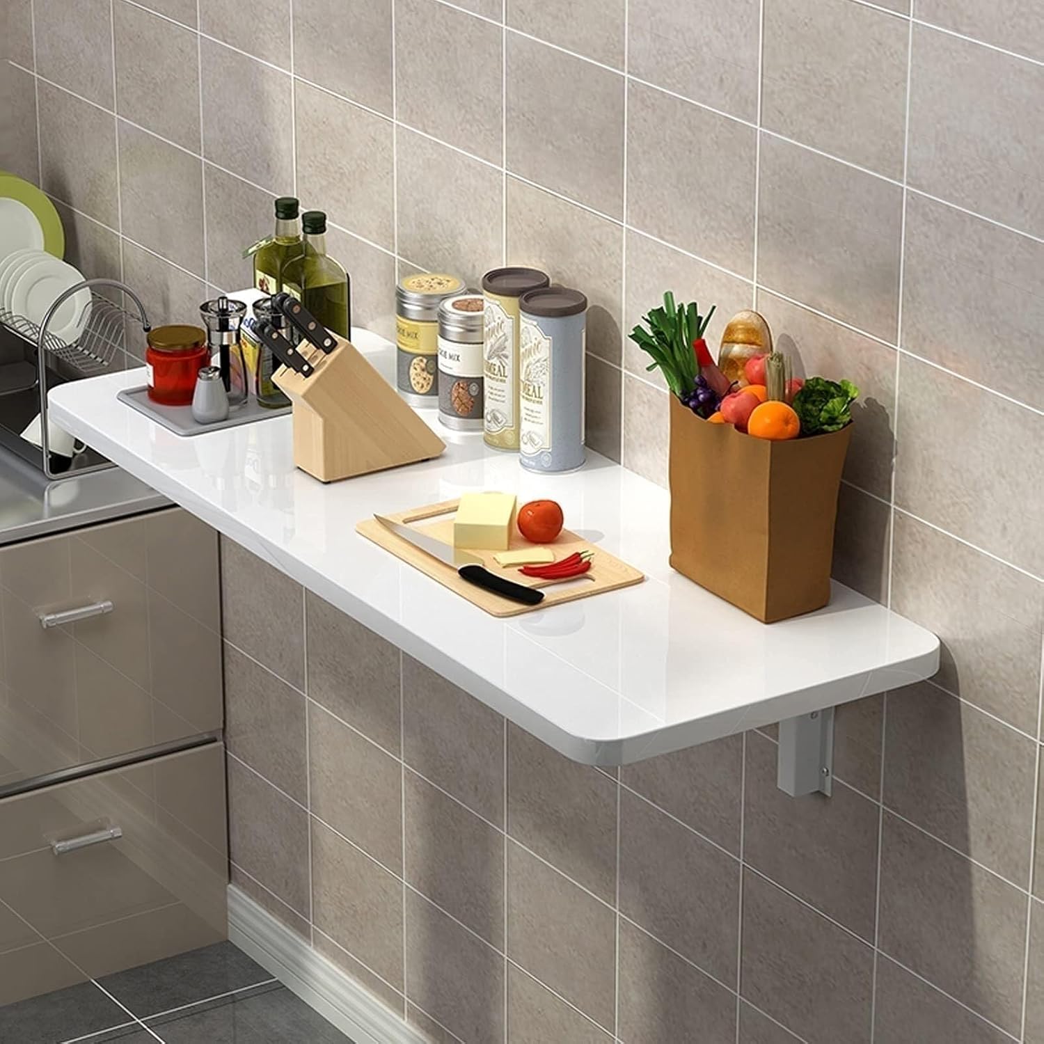 キッチン用ウォールテーブル折りたたみ式、朝食バーテーブル