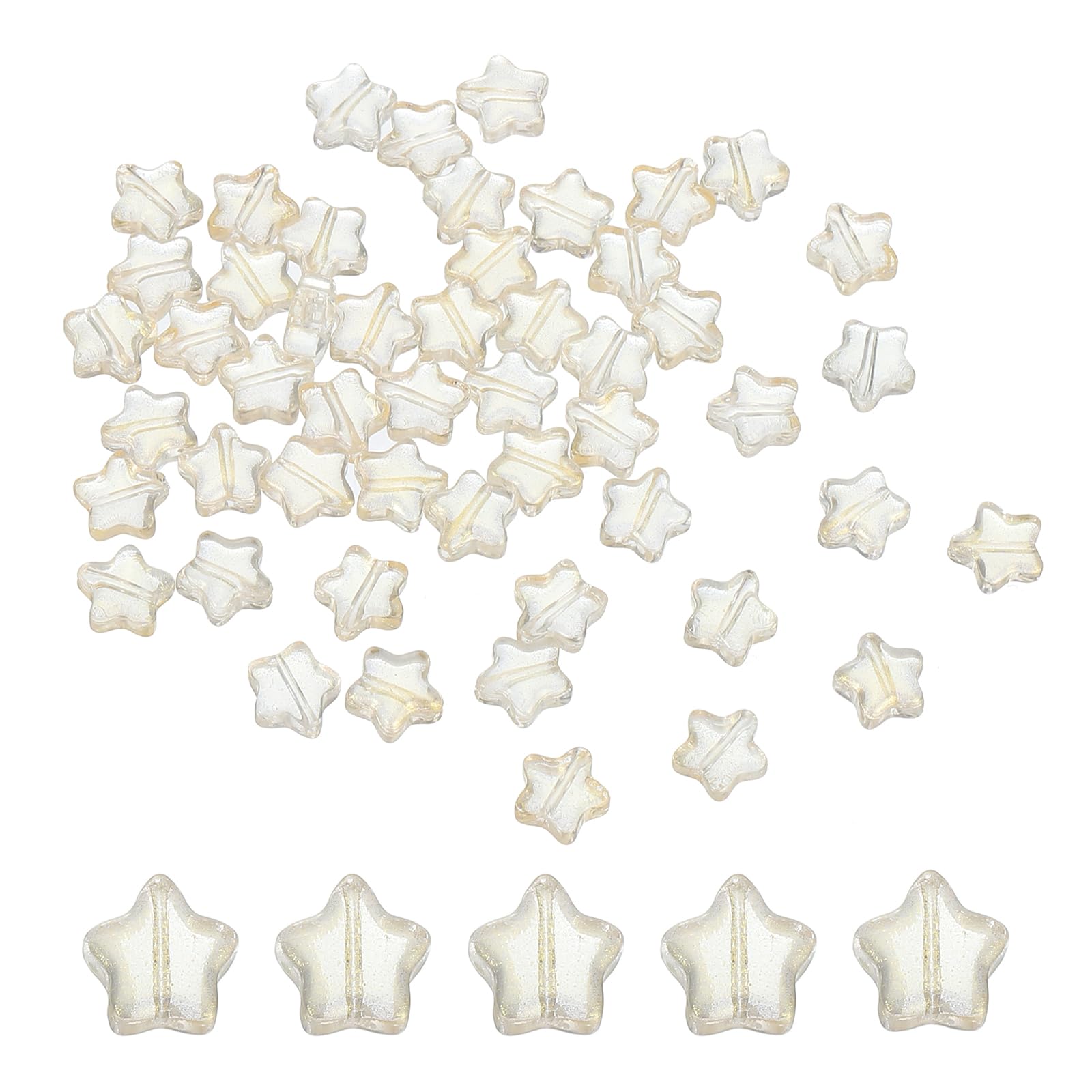 PATIKIL 8mm Crystal Star Beads, 100 Pcs Glass Spacers Bead Star Shaped Charm Pendants for Jewelry Making Bracelet Necklace DIY Crafts, Gold Tone — image 1