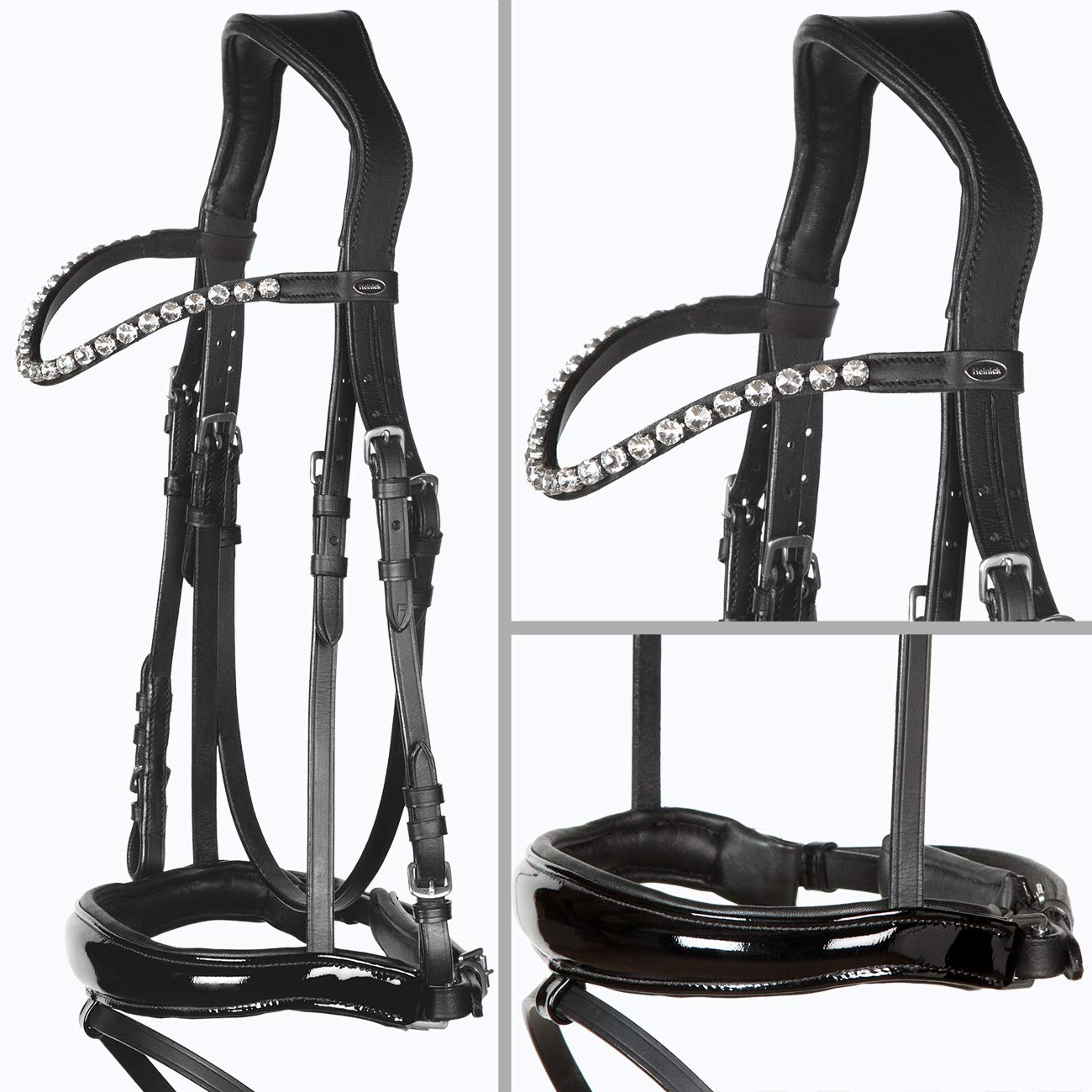 Trense Soft Competition Schwarz Lack ~ Glow-Silver ~ Warmblut