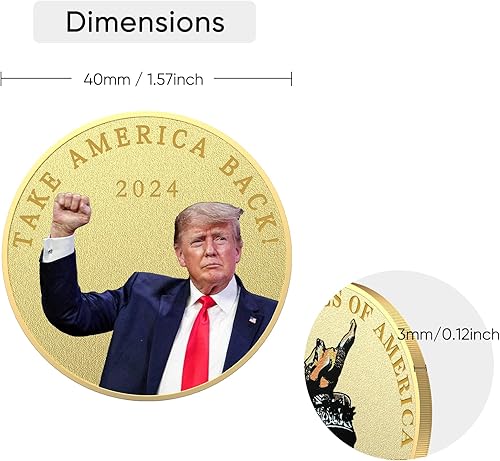 Miniatura 4 de Moneda de desafío Trump 2024 Colección conmemorativa Campaña presidencial Regalos Patriotas Monedas chapadas en oro - Take America Back - Antorcha