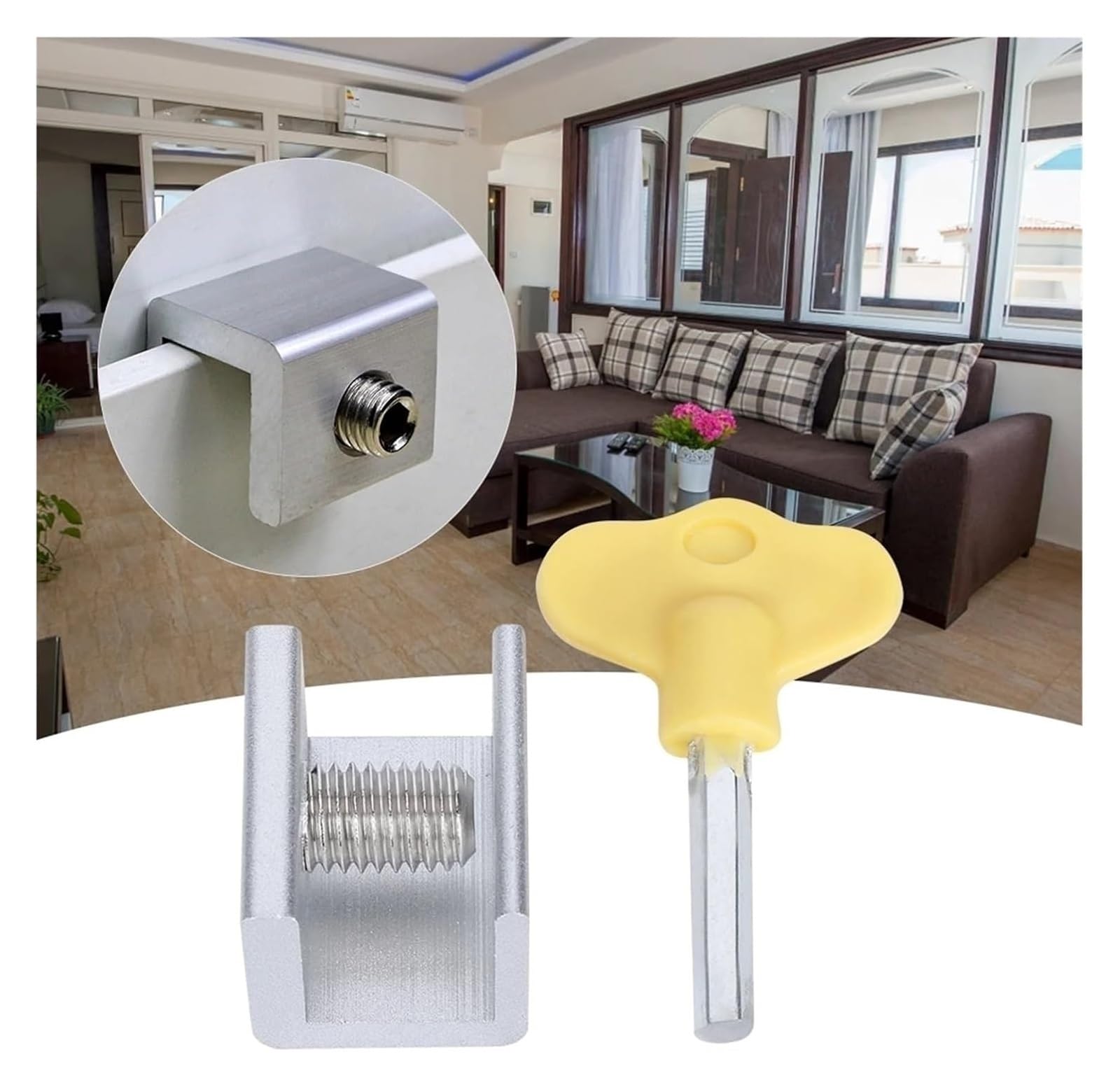 Bloqueador de cerradura, Cerradura de aluminio for ventana con llave for puertas corredizas (paquete 1, 2 y 4 piezas)(7.8mm,1 piece)