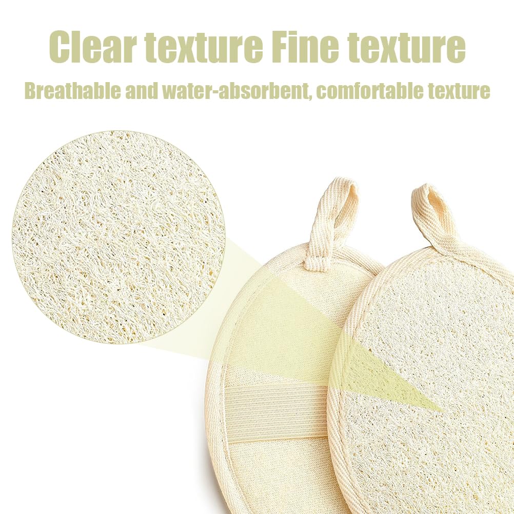 2 Pièces Eponge Loofah, Lavable Éponges en Luffa Naturel, Reutilisable Gants de Gommage Naturels en Loofah, Éponge Exfoliante en Luffa Naturel pour Spa, Cuisine, Visage Corps, le Bain