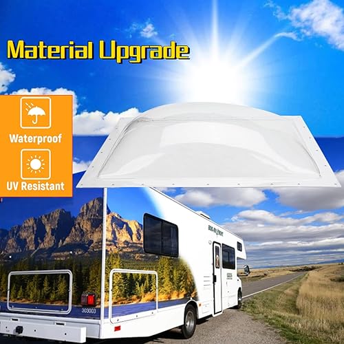 Miniatura 9 de Cúpula exterior de tragaluz para caravana, 18 x 26 pulgadas de diámetro exterior universal, se adapta a todas las aberturas de tragaluz estándar de