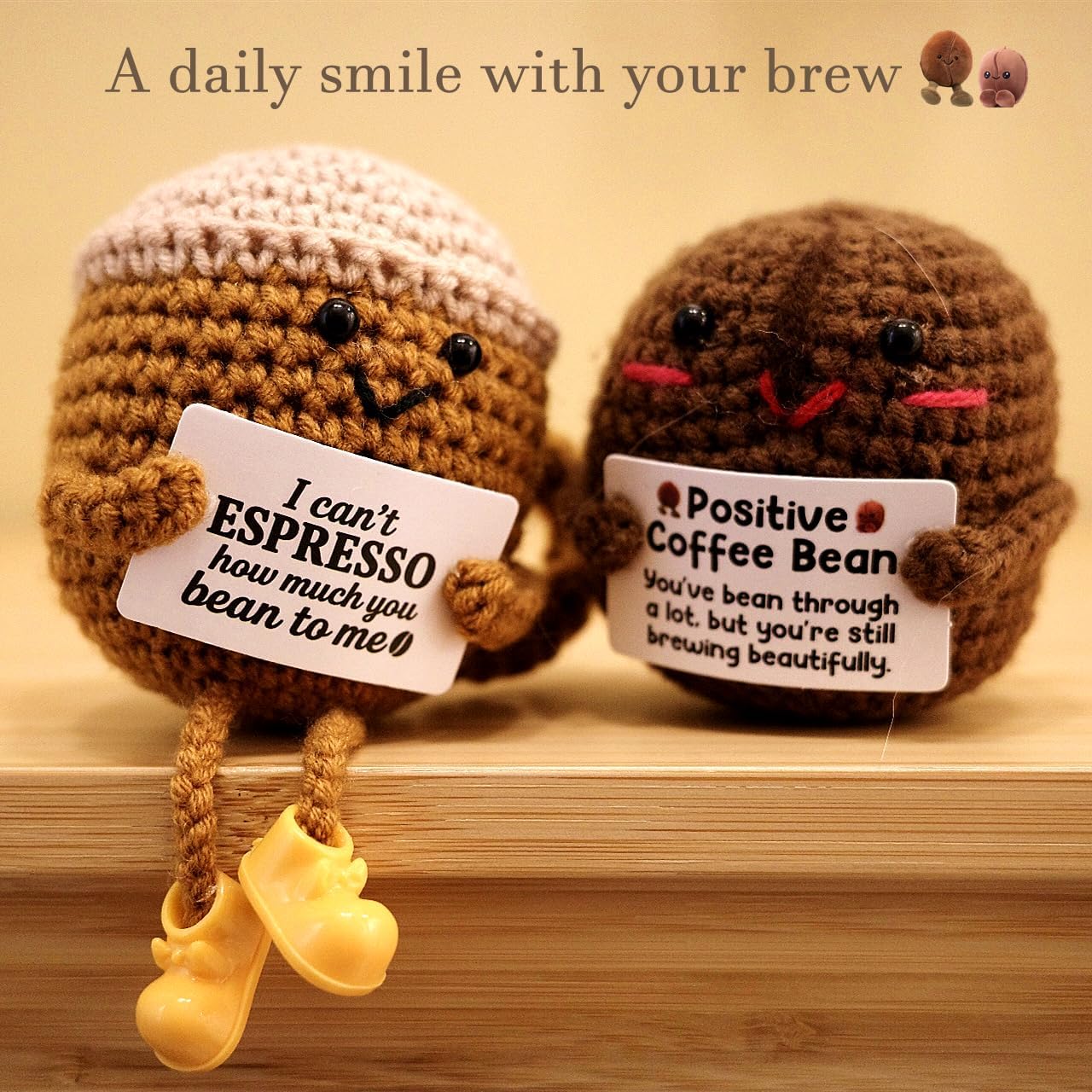 Birthday Gift for Women Men Positive Crochet Coffee Lover Espresso Gift image 5
