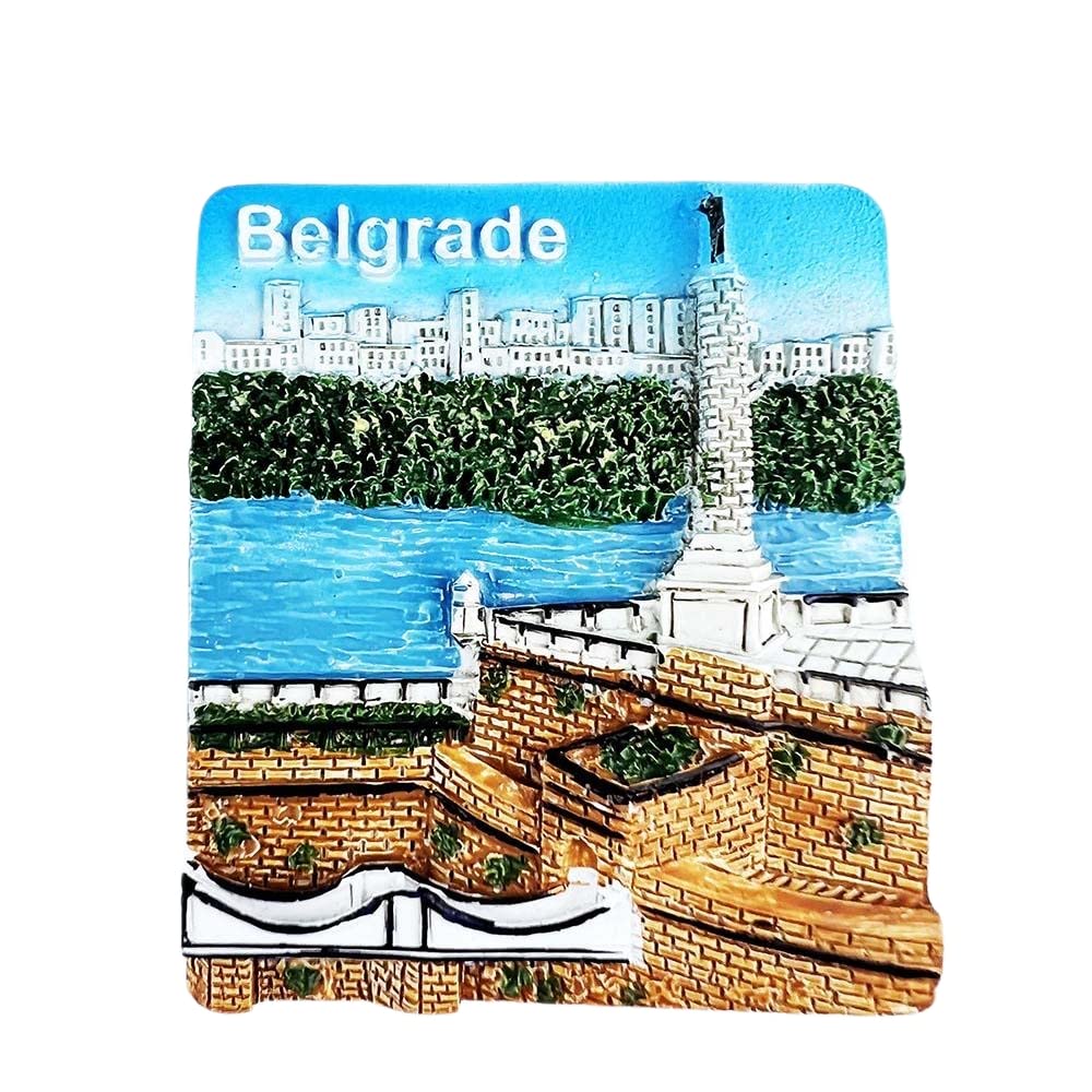 3D Belgrade Serbia Fridge Magnet Souvenir Gift,Resin Handmade Belgrade Refrigerator Magnet Home & Kitchen Decoration Collection