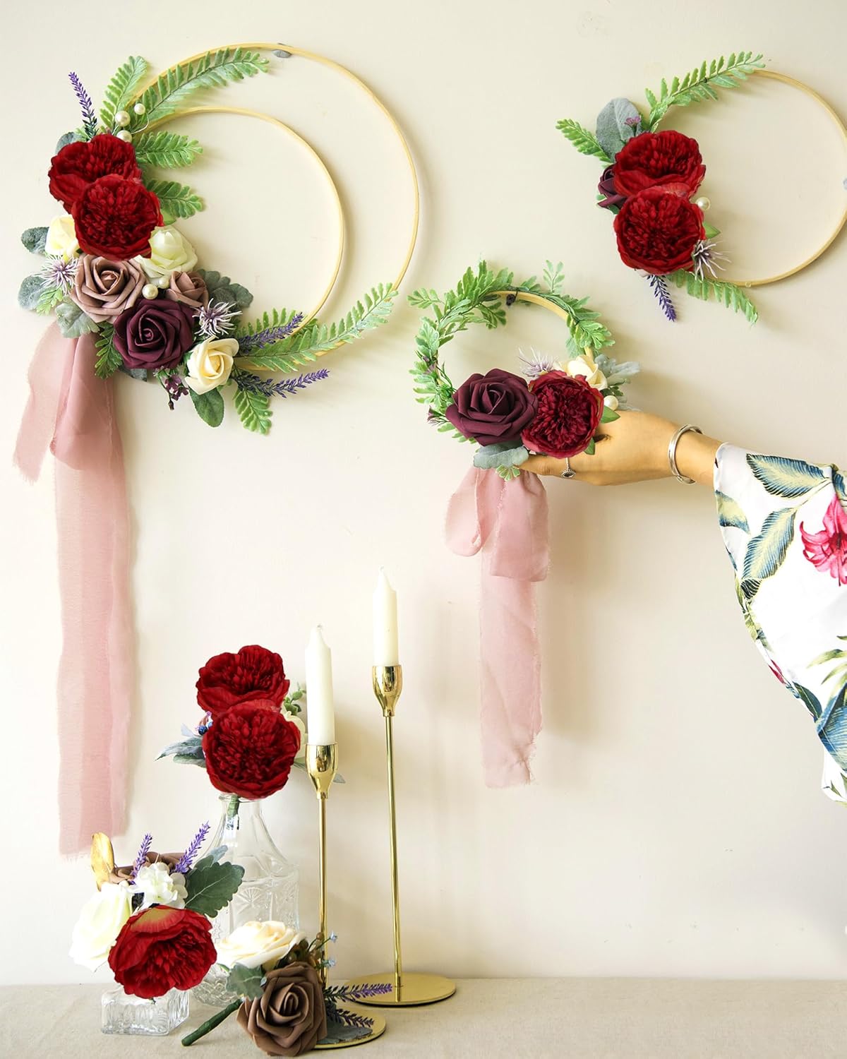 Red Peonies Artificial Flowers Bulk 16pcs Peony Silk Flowers Fake Peonies Faux Peony Flowers Heads with Stems Floral Arrangement Bouquet for Home Wedding Party Festival Decor (Red) - Image 4