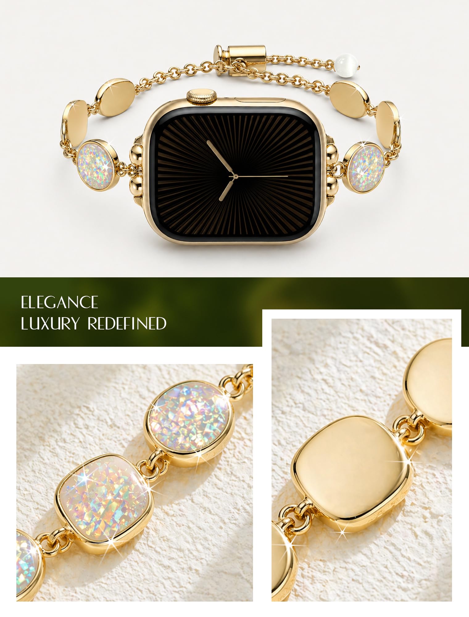 Pulsera cuadrada redonda