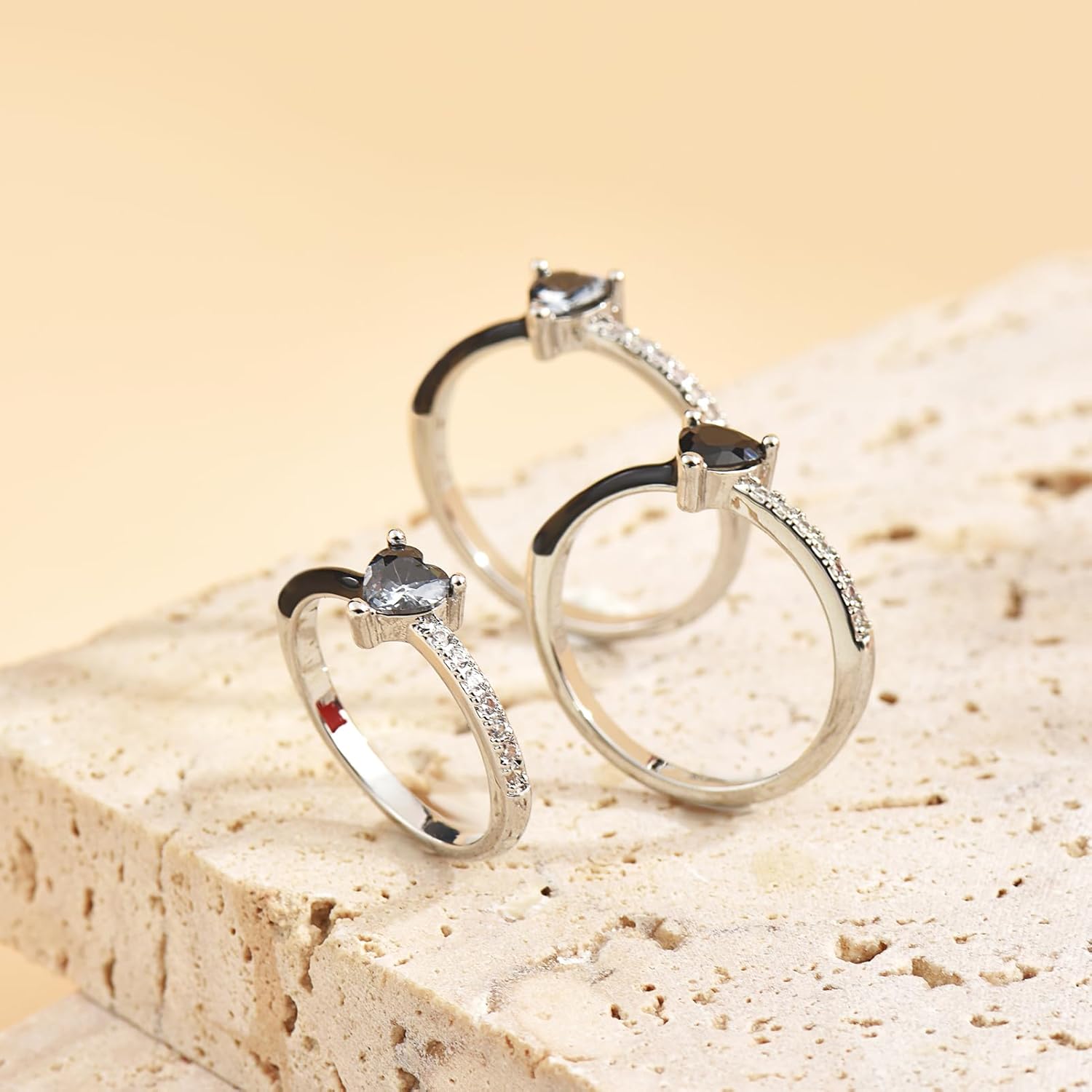 Love Me Until I'M Me Again Black Heart-Cut Half Enamel Ring, Heart Rings Self-Love Ring Gift, Heart Rings Birthday Gifts for Women, Daughter, Wife, Friends - Image 8