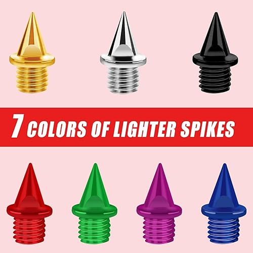 Miniatura 5 de JULMELON Picos de acero al carbono de 14 de pulgada, 60 picos de carbono más ligeros con llave de punta para zapatos de pista, carreras de campo de