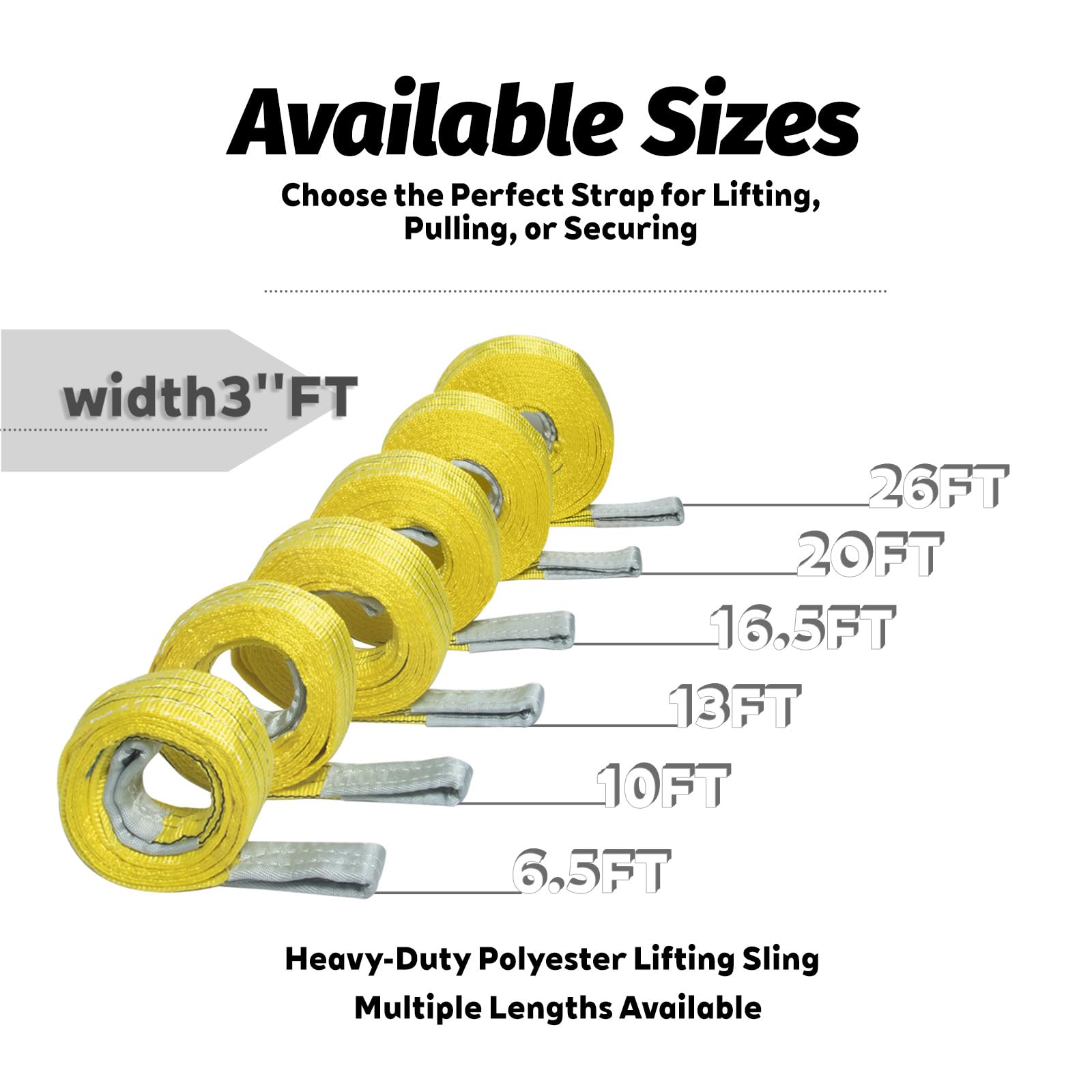 Polyester Lifting Slings - 3 Ton, 2 Pack -2