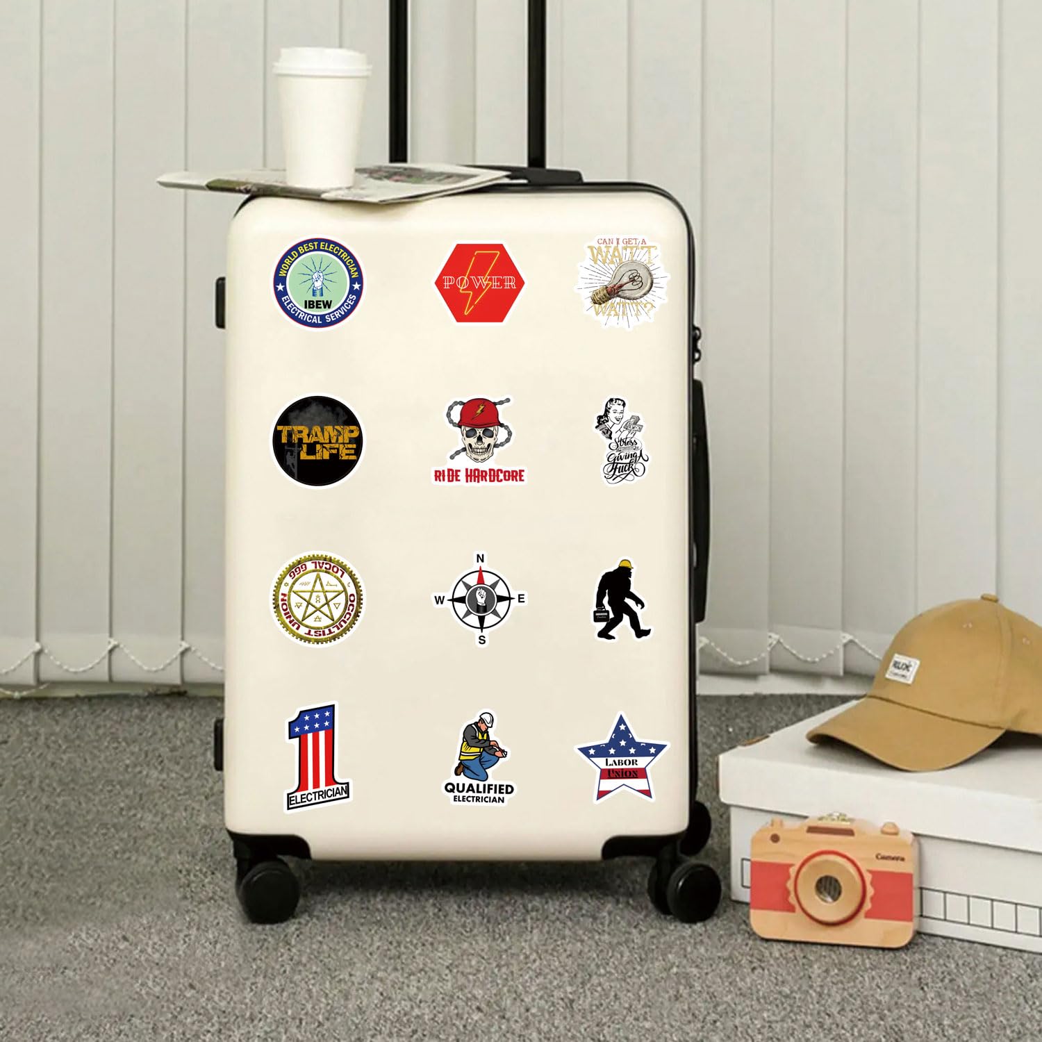 Ibew - Confezione da 61 adesivi estetici in vinile impermeabili, per bottiglie d'acqua, laptop, telefono, skateboard, scrapbooking, regali per bambini, adolescenti e adulti, per feste