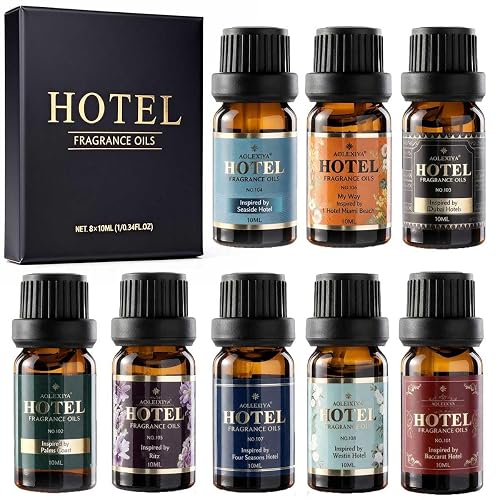Hotel Diffuser Oil Gift Set - Inspired by 5-Star Hotel Fragrance Oil Set - My Way, White Tea,Baccarat,Four Seasons,Dubai,Beachfront Villa,Paris Coast
