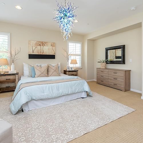 Miniatura 4 de Candelabro de cristal soplado a mano modernos candelabros de lujo tamaño y color personalizables lámpara de techo colgante para escalera hotel